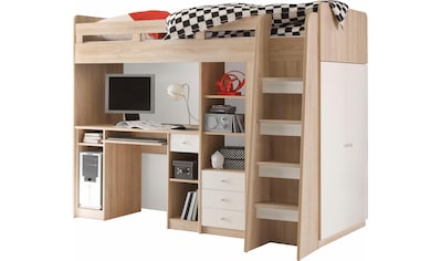 Hochbett »Unit«, mit Kleiderschrank, Schreibtisch und Schubladen