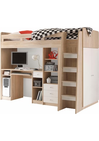 Hochbett »Unit«, mit Kleiderschrank, Schreibtisch und Schubladen