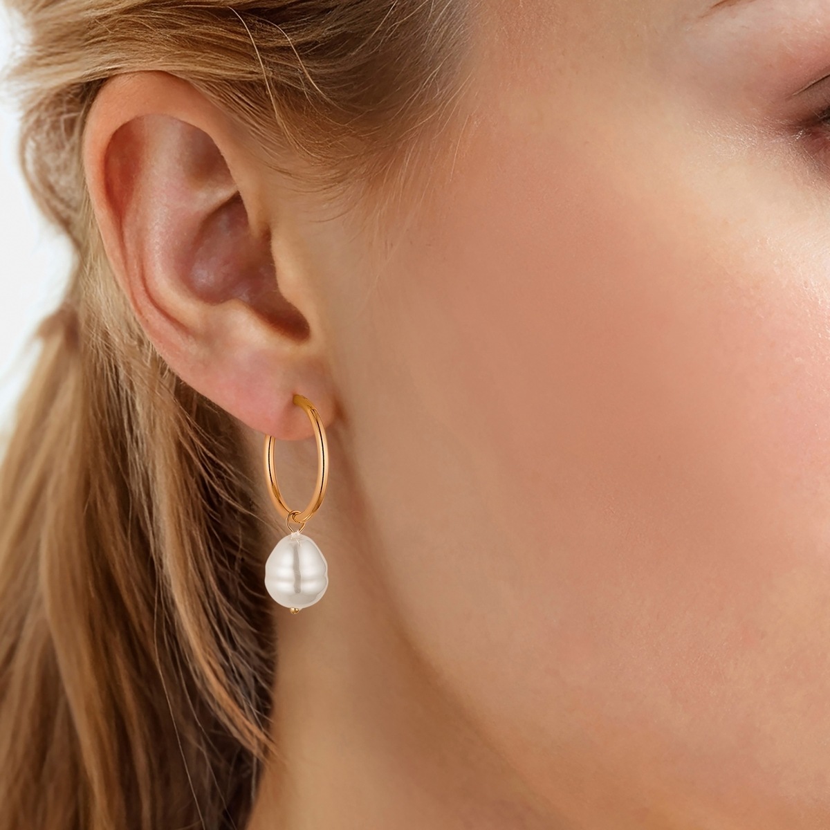 Yokoamii Paar Creolen »Set: Y511« mit Muschelkernperle