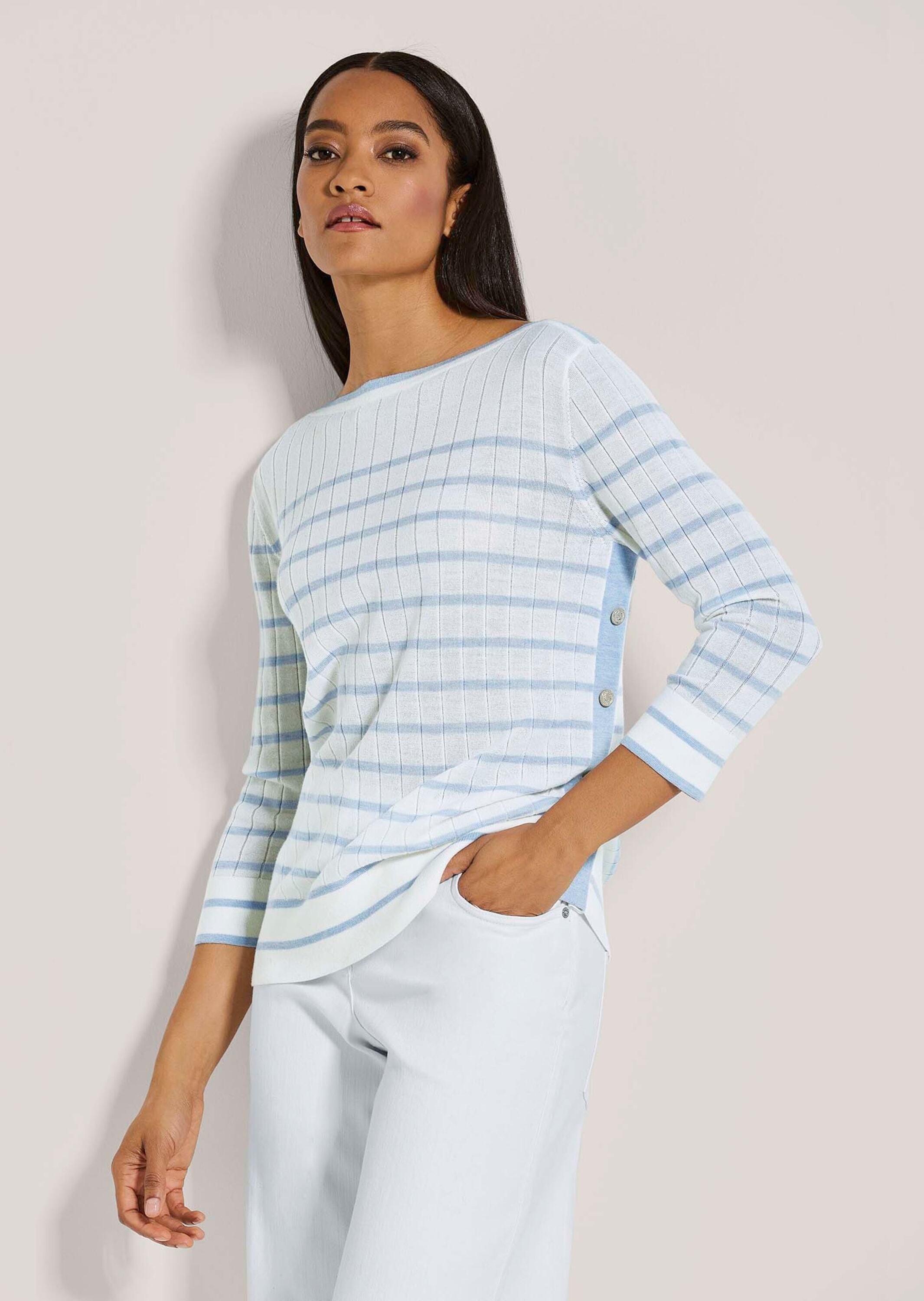 MADELEINE Longpullover »Pullover Ringel-Pullover aus Rippstrick«