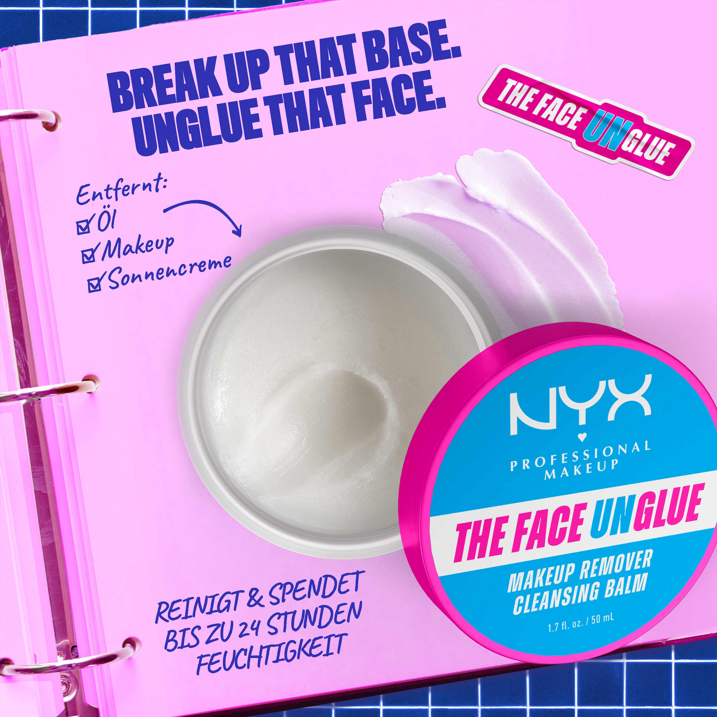 NYX PROFESSIONAL MAKEUP Make-up-Entferner »THE FACE UNGLUE CLEANSING BALM« für ein weiches, sauberes und hydriertes Finish