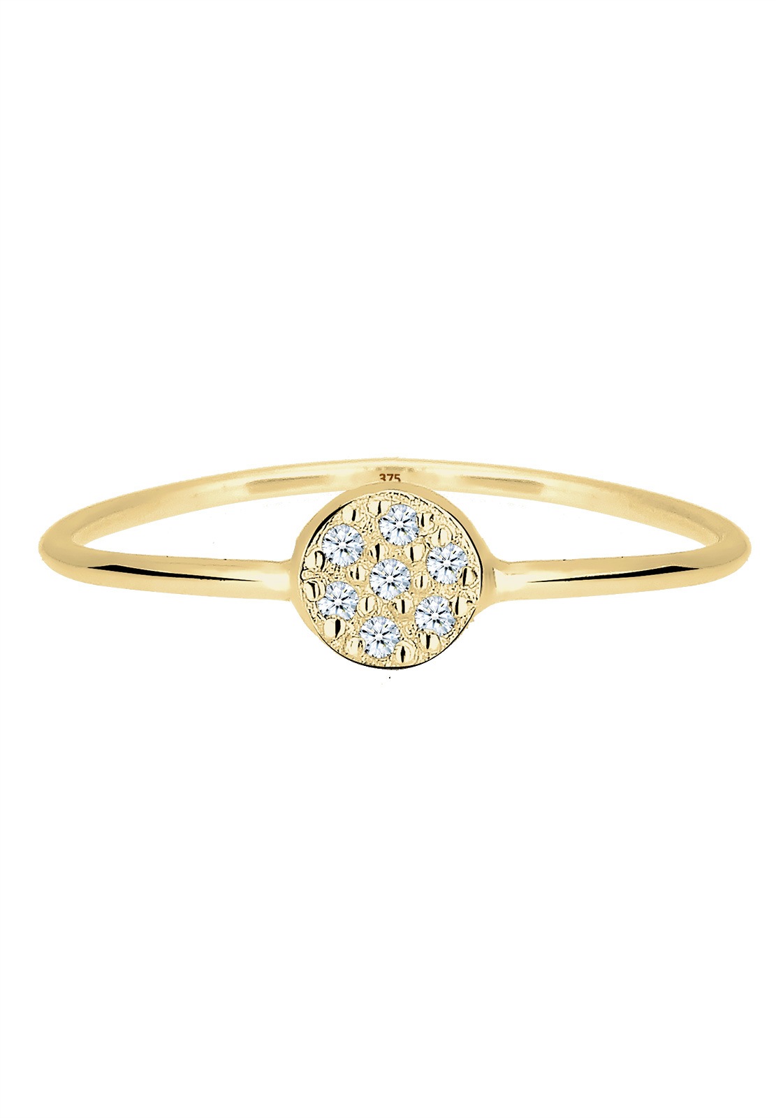 Elli DIAMONDS Verlobungsring »Kreis Scheibe Diamant 0.035 ct. 375 Gelbgold«