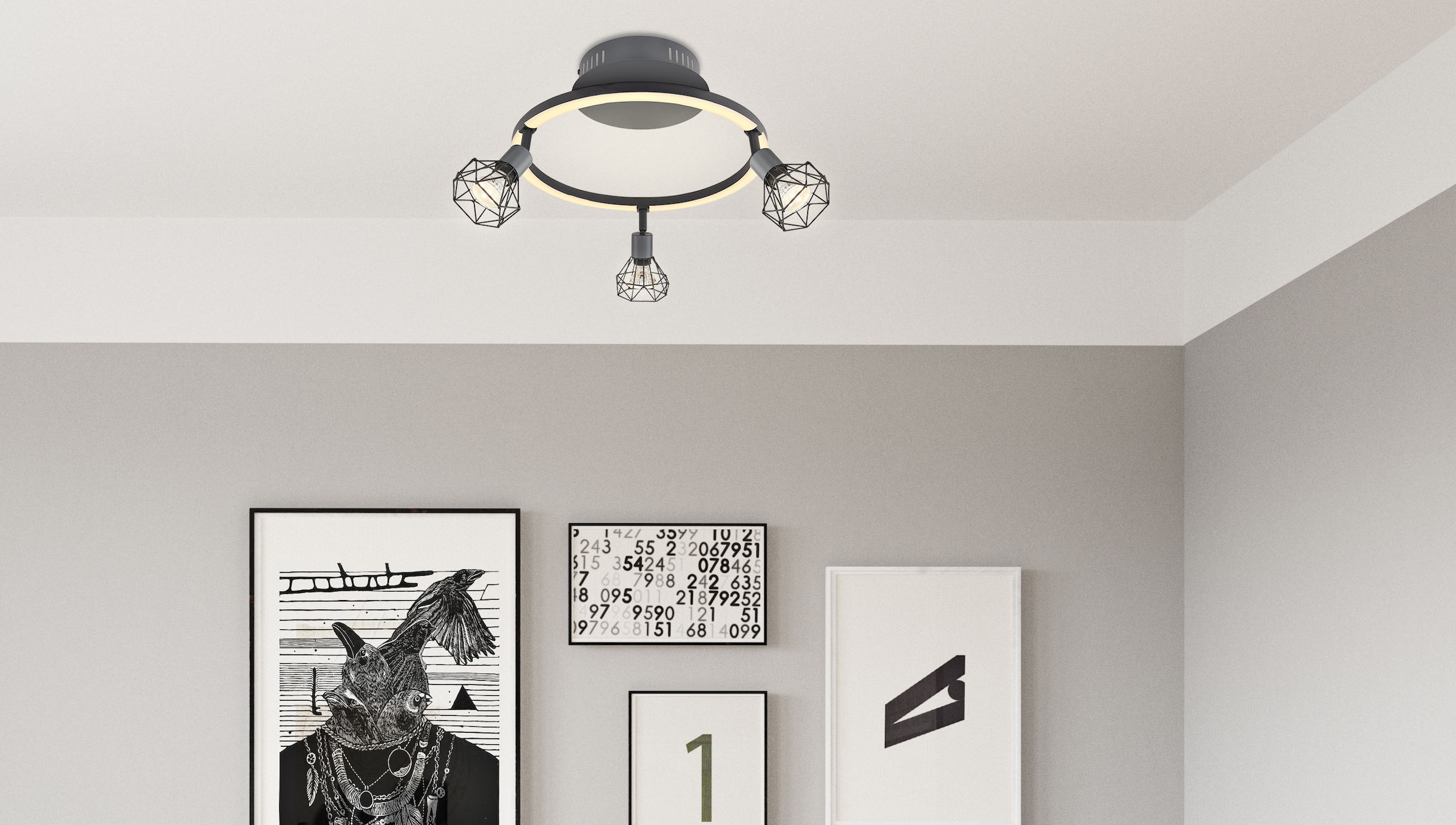 GLOBO LIGHTING Deckenstrahler »JUTTA« LED-Modul 1 Stk. Warmweiß