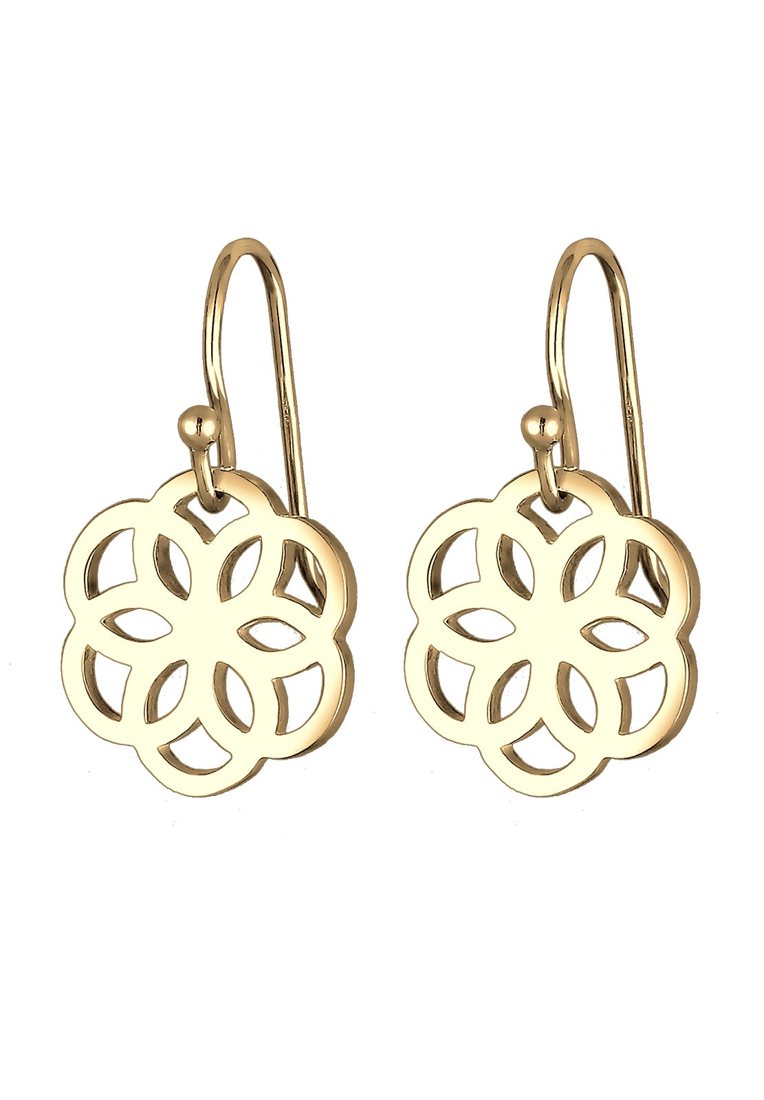Elli Paar Ohrhänger »Blume Ornament Cut-Out Flower of Life Silber«