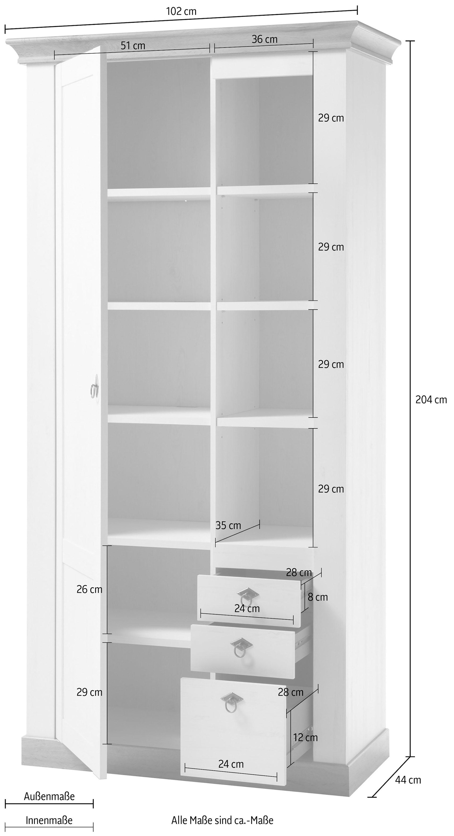 Home affaire Highboard »Cremona«, Höhe 204 cm