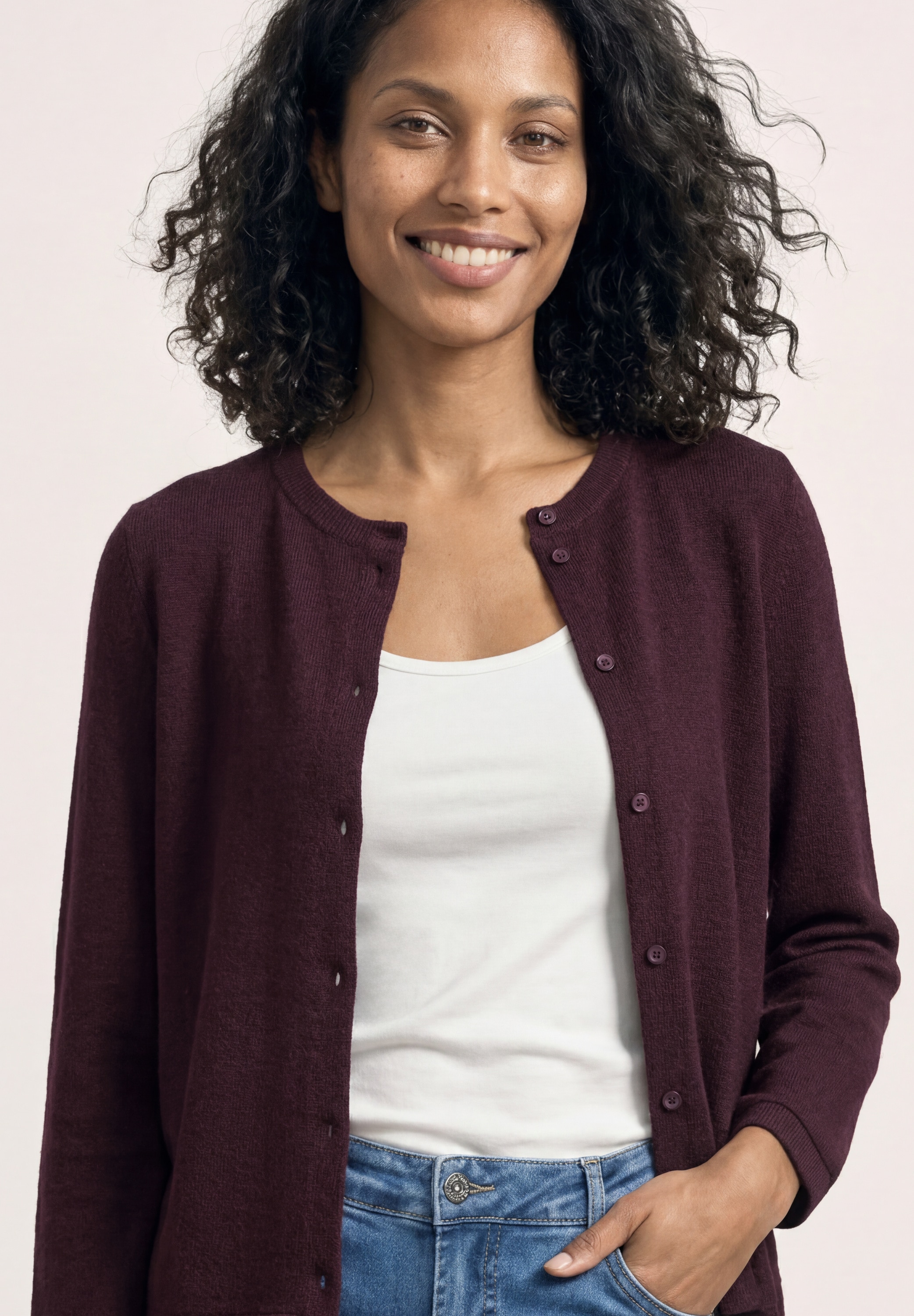 STREET ONE Cardigan 3/4-Arm und in Strick-Optik