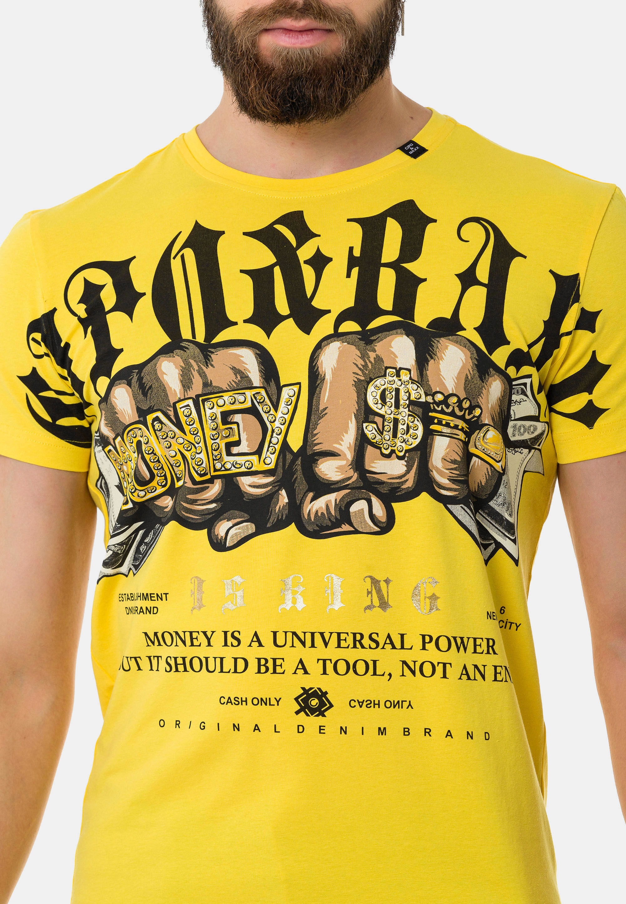 Cipo & Baxx T-Shirt »T-Shirt«, mit Rundhals-Ausschnitt