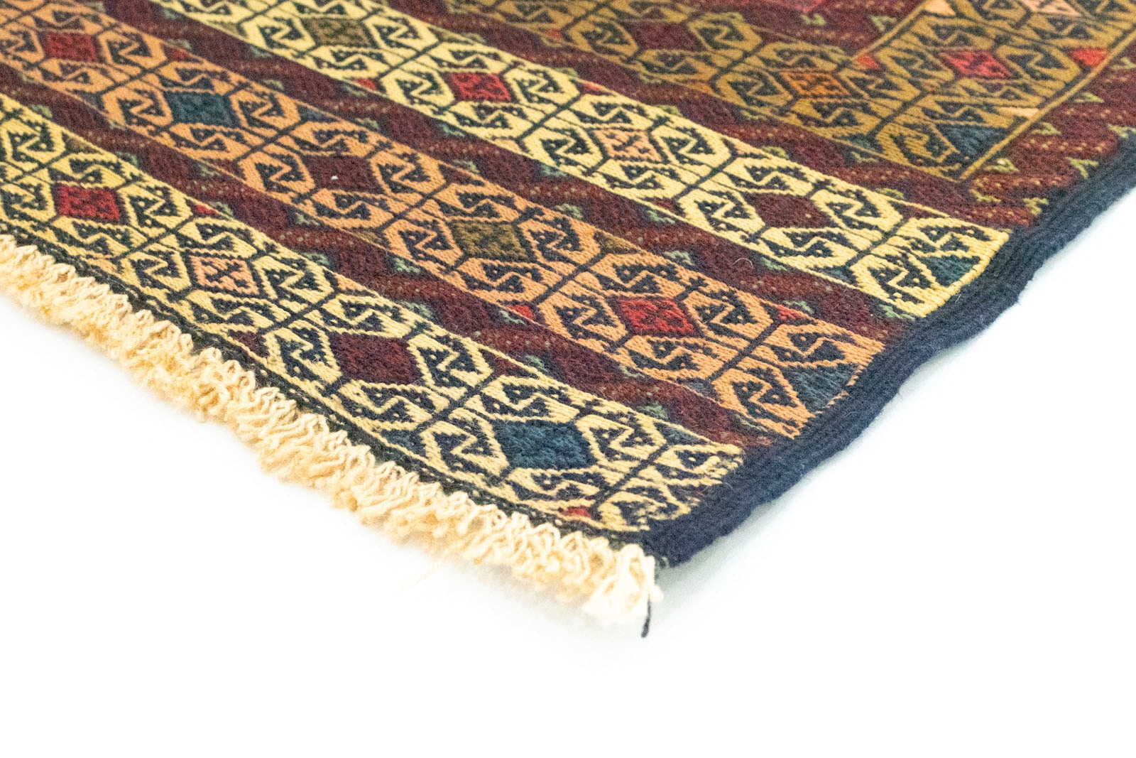 morgenland Wollteppich »Kelim Afghan Teppich handgewebt gold«, rechteckig, Kurzflor