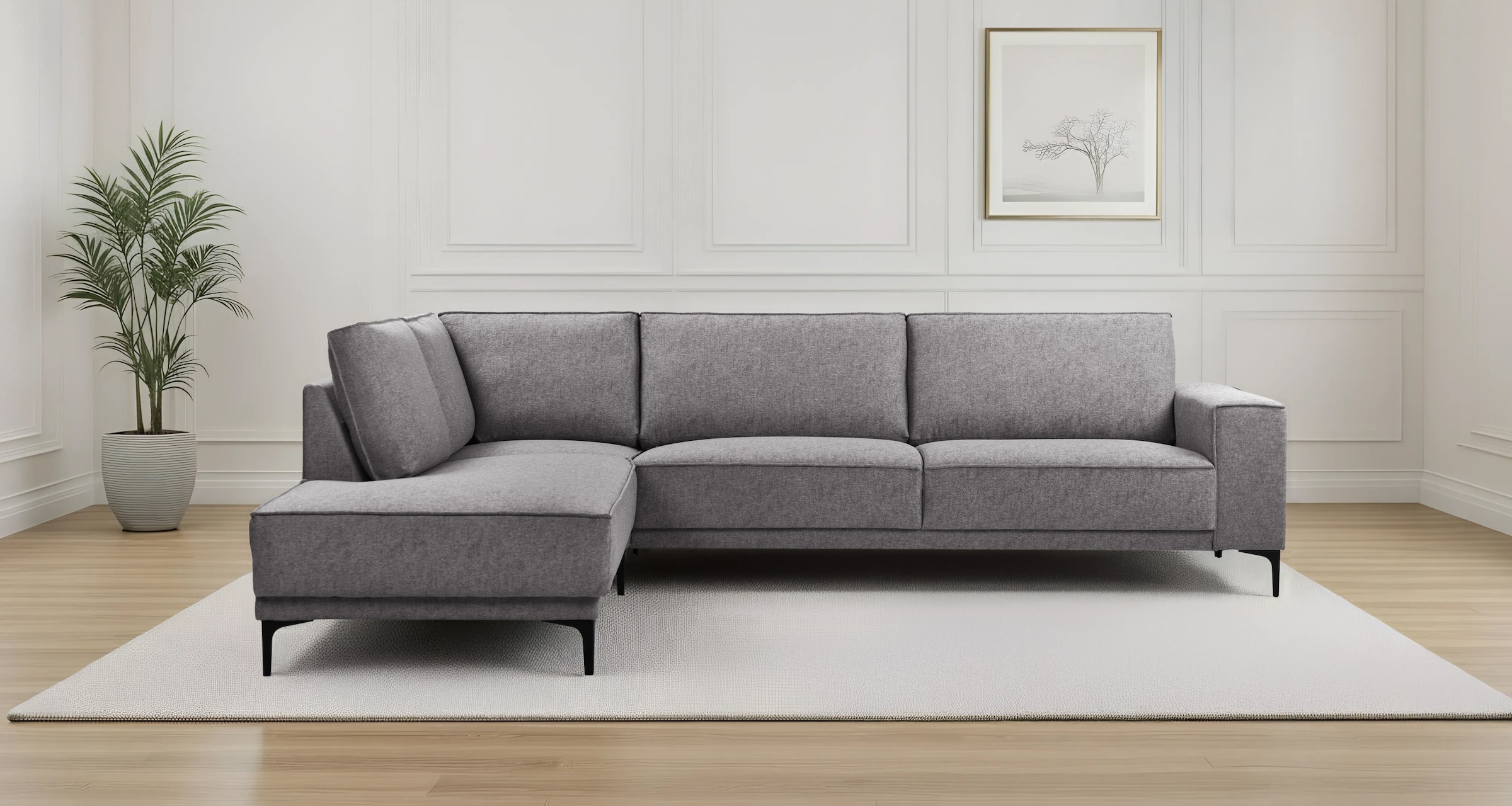 OTTO home Ecksofa "Polsterecke Oland, Struktur, Flachgewebe, Luxus-Microfas günstig online kaufen