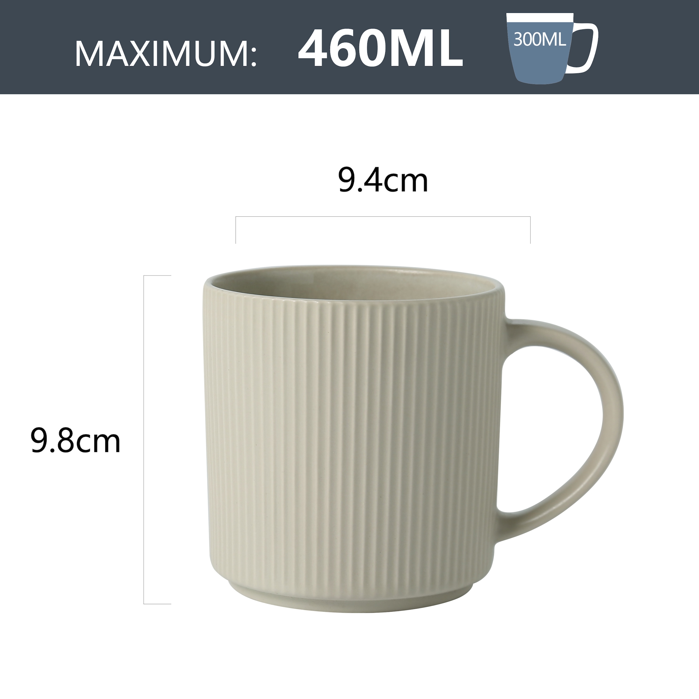 OTTO home Becher »Kaffeebecher Ylvii, 6er Set«, (Set, 6 tlg.), spülmaschinenfest und mikrowellengeeignet, 460 ml