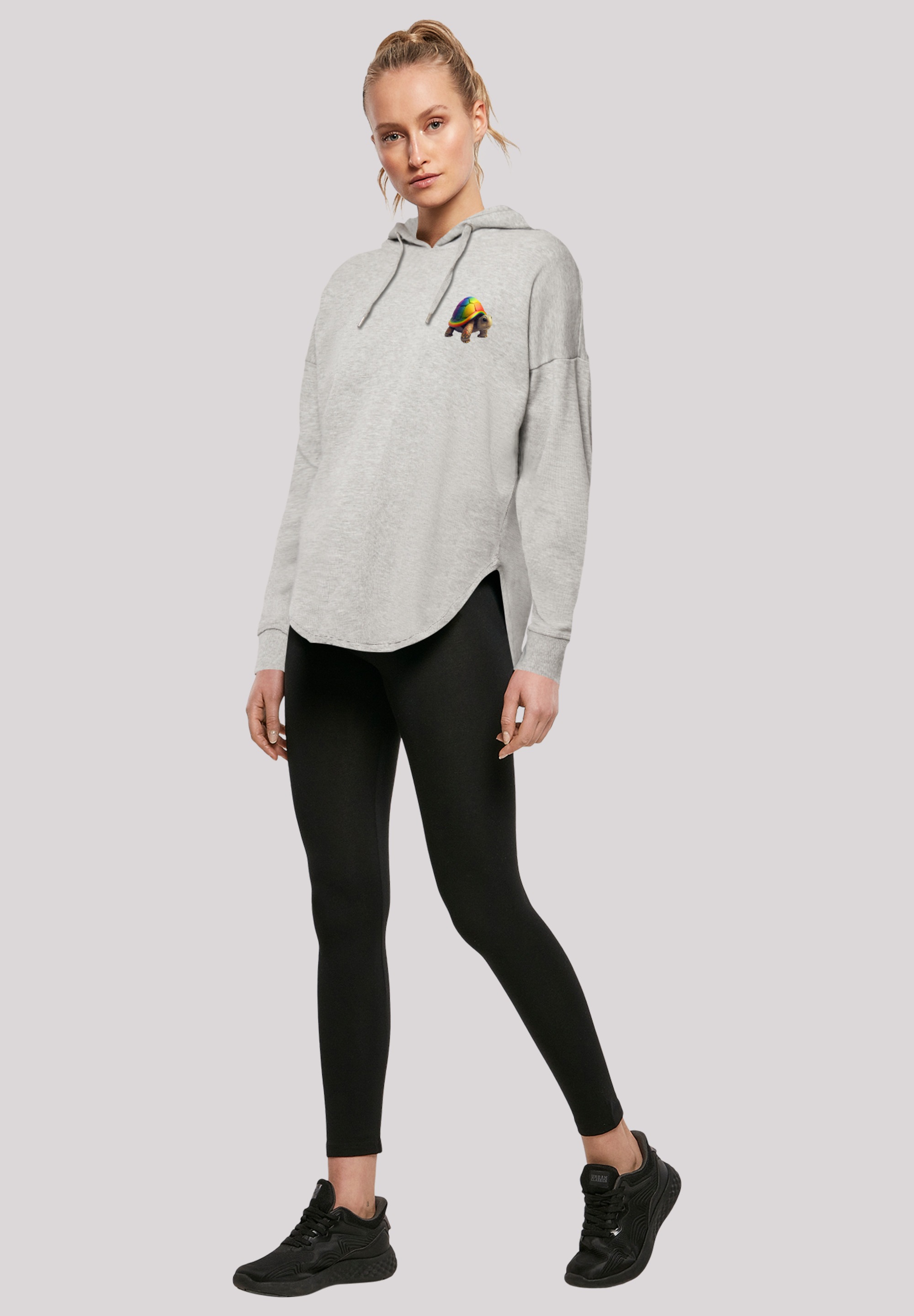 F4NT4STIC Kapuzenpullover »Rainbow Turtle OVERSIZE HOODIE«, Print