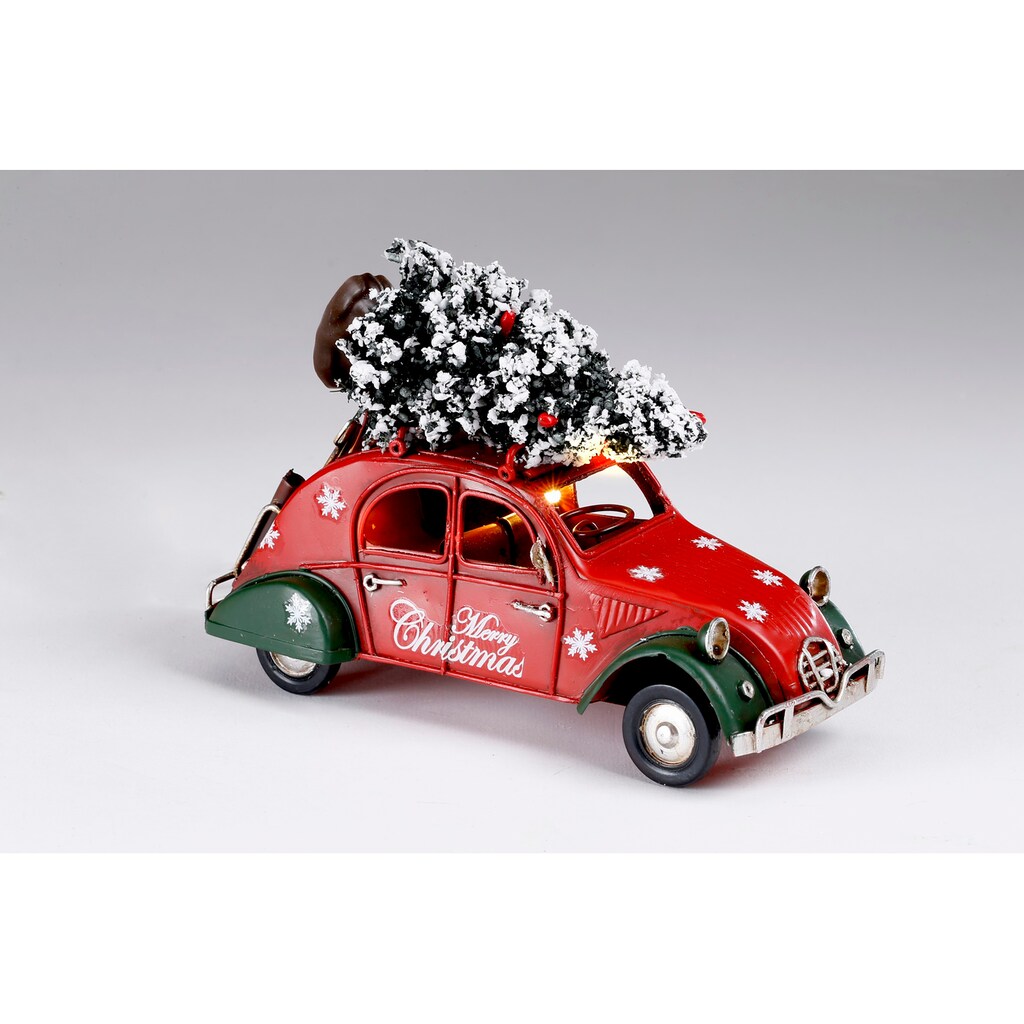 CHRISTMAS GOODS by Inge LED Dekoobjekt »Weihnachtsauto mit Baum«, Höhe ca. 11 cm, Weihnachtsdeko
