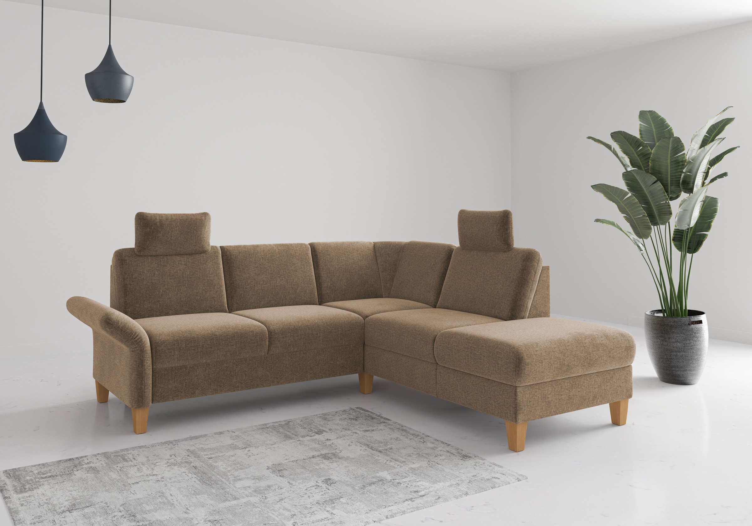 OTTO home Ecksofa "Rochelle, L-Form" wahlweise mit Armteilverstellung, Schlaffunktion und Bettkasten