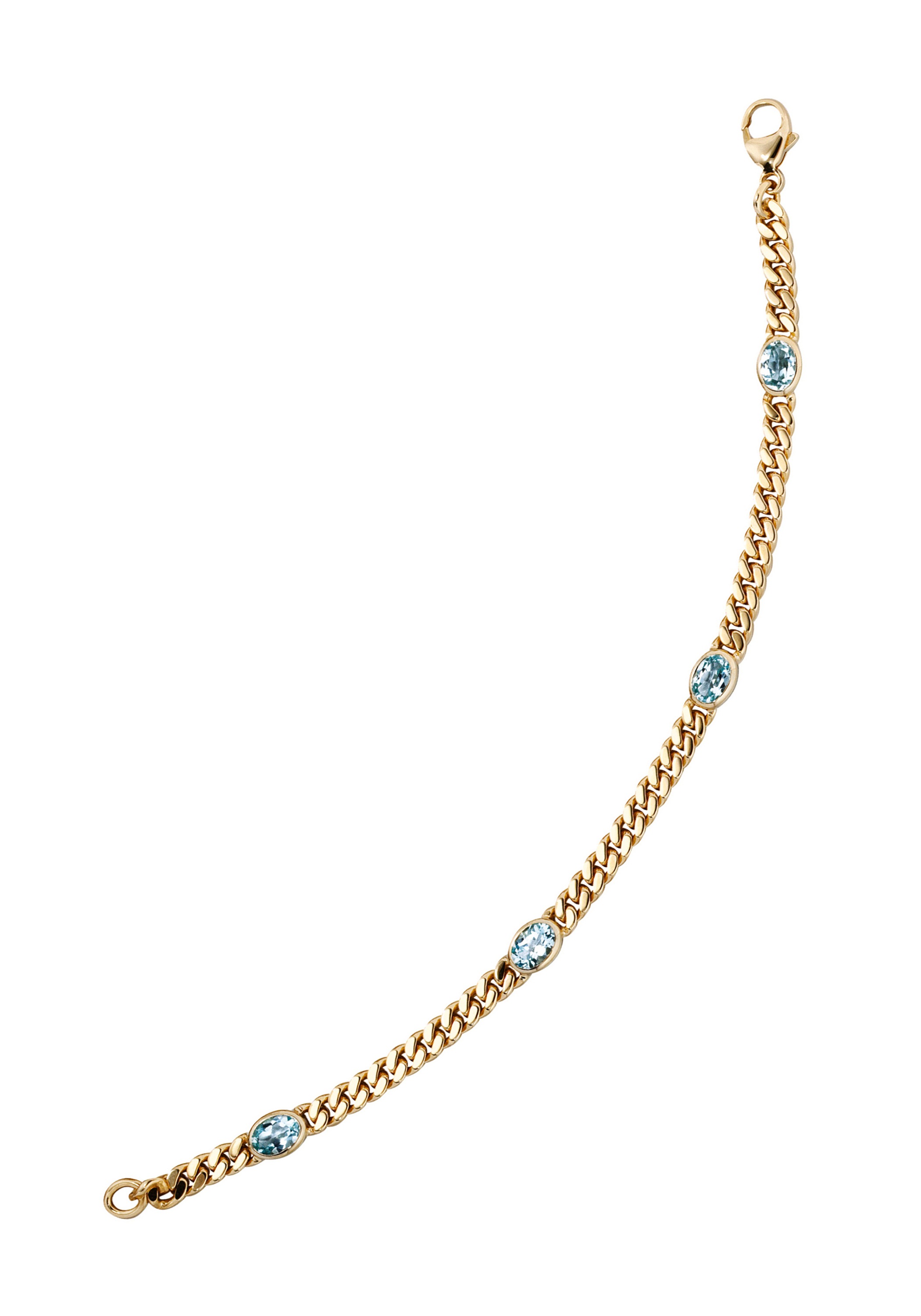 Goldarmband »Armband mit Blautopas«, 585 Gold massiv 19 cm