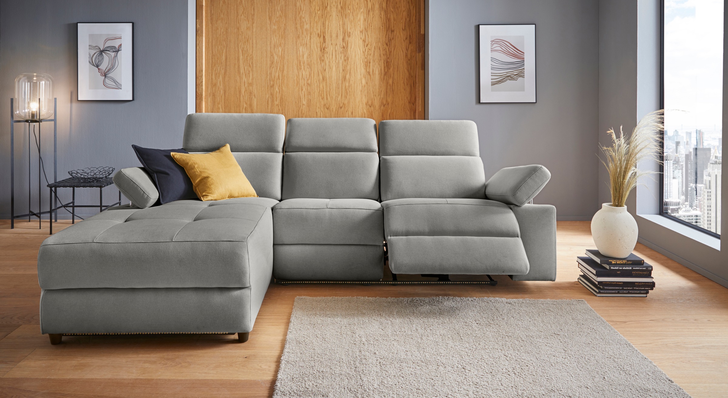Places of Style Ecksofa »Kilado, L-Form,«, mit Relaxfunktion, verstellbarer Armlehne, Kopfteilverstellung