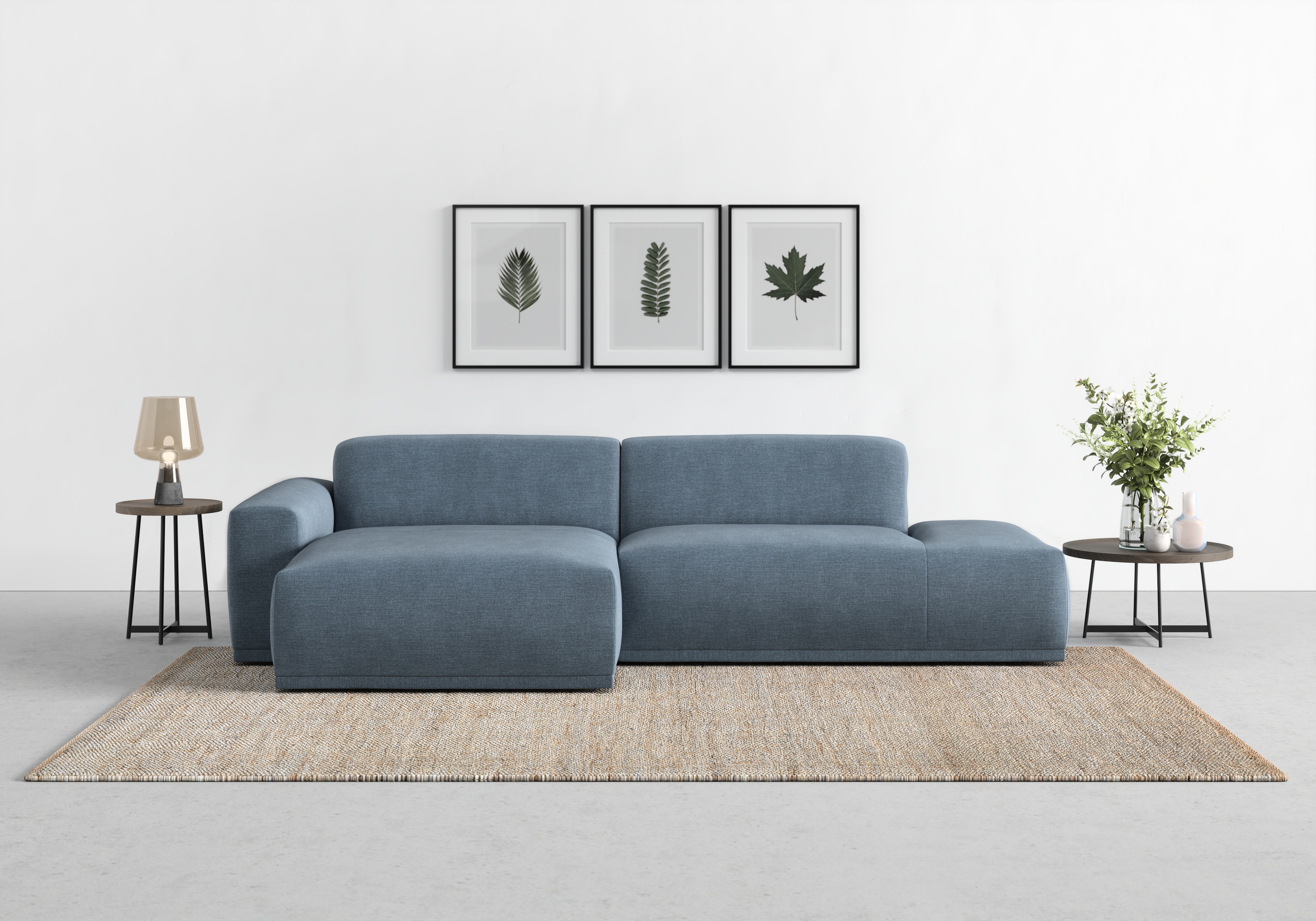 TRENDMANUFAKTUR Ecksofa "Braga, mit hochwertigem Kaltschaum, L-Form, Japandi-Design" modernes Sofa, Couch mit hohem Sitzkomfort, 275/72/160 cm (B/H/T)