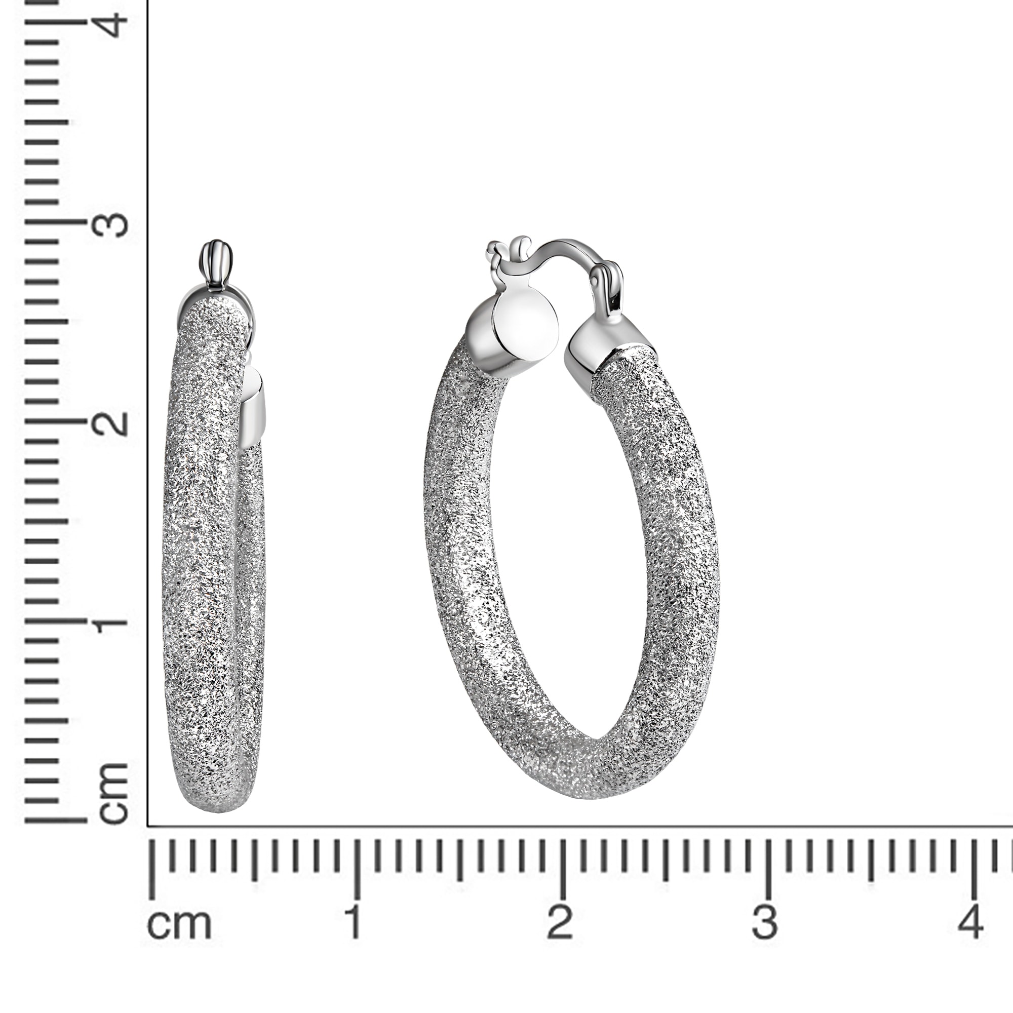 CELESTA Paar Creolen »925 Silber rhodiniert diamantiert«