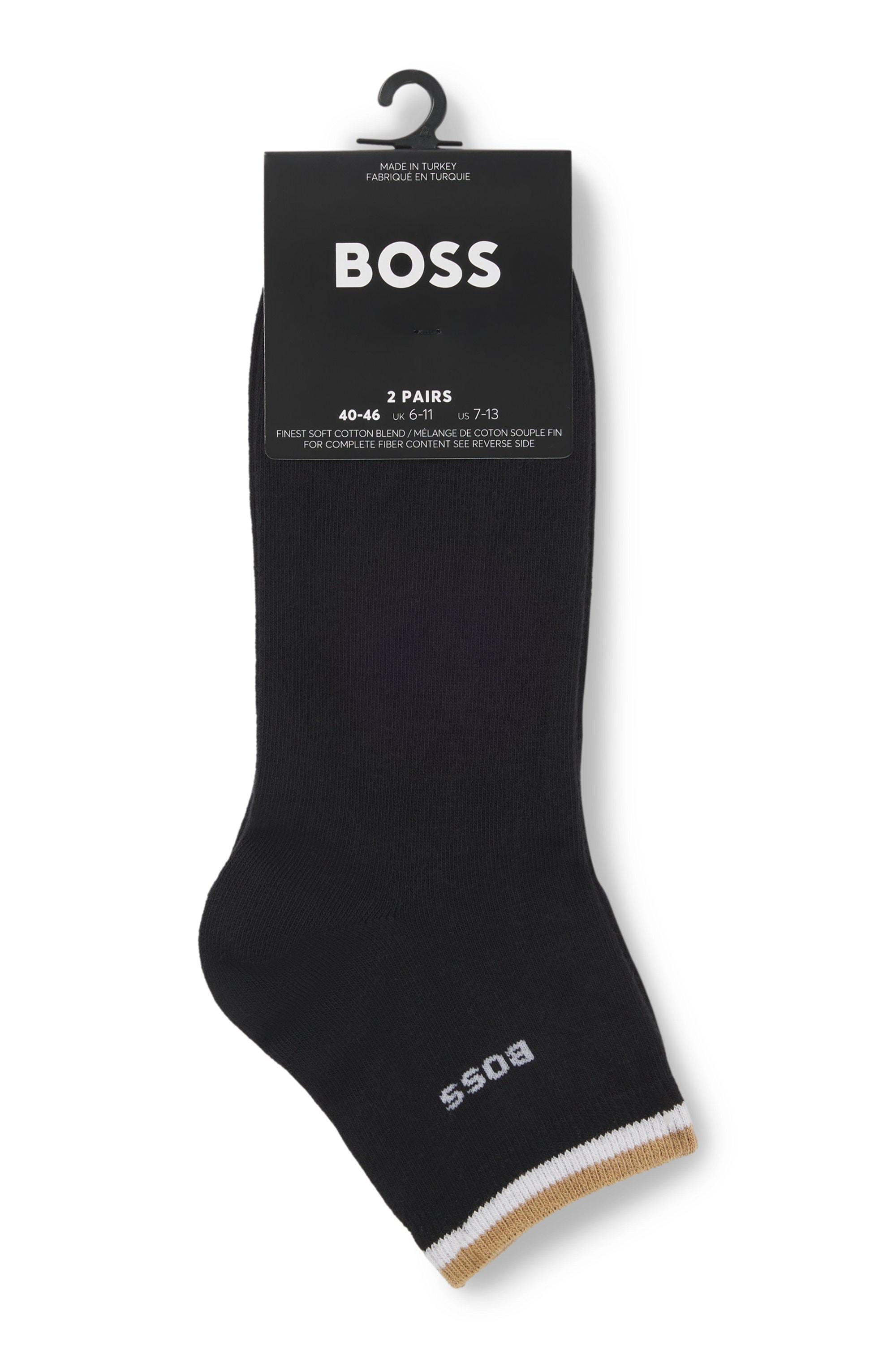 BOSS Freizeitsocken »2P SH Stripe CC«, (Packung, 2 Paar, 2er), mit BOSS Schriftzug