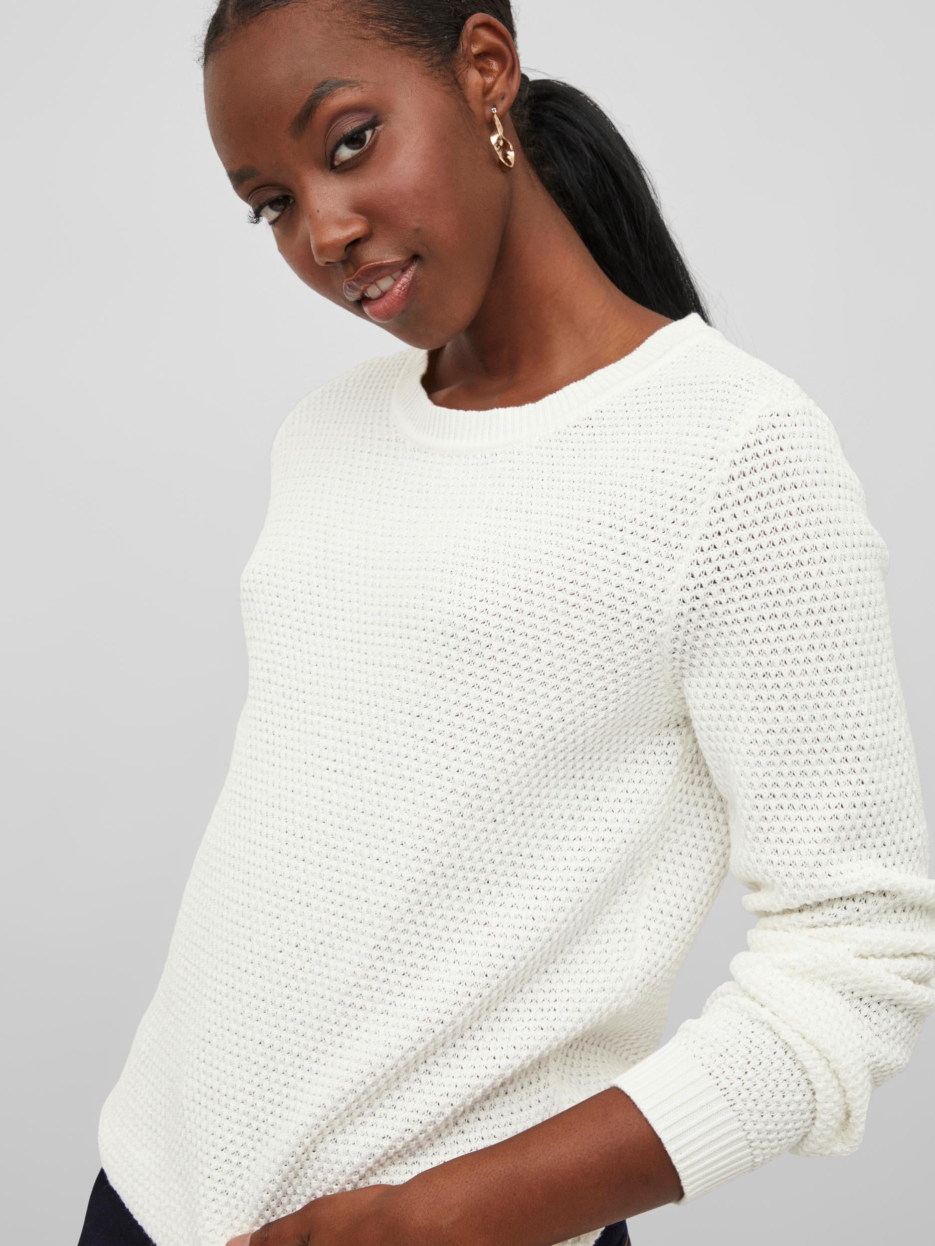 Vila Rundhalspullover "VIDALO O-NECK L/S KNIT TOP- NOOS" Baumwolle, regular günstig online kaufen