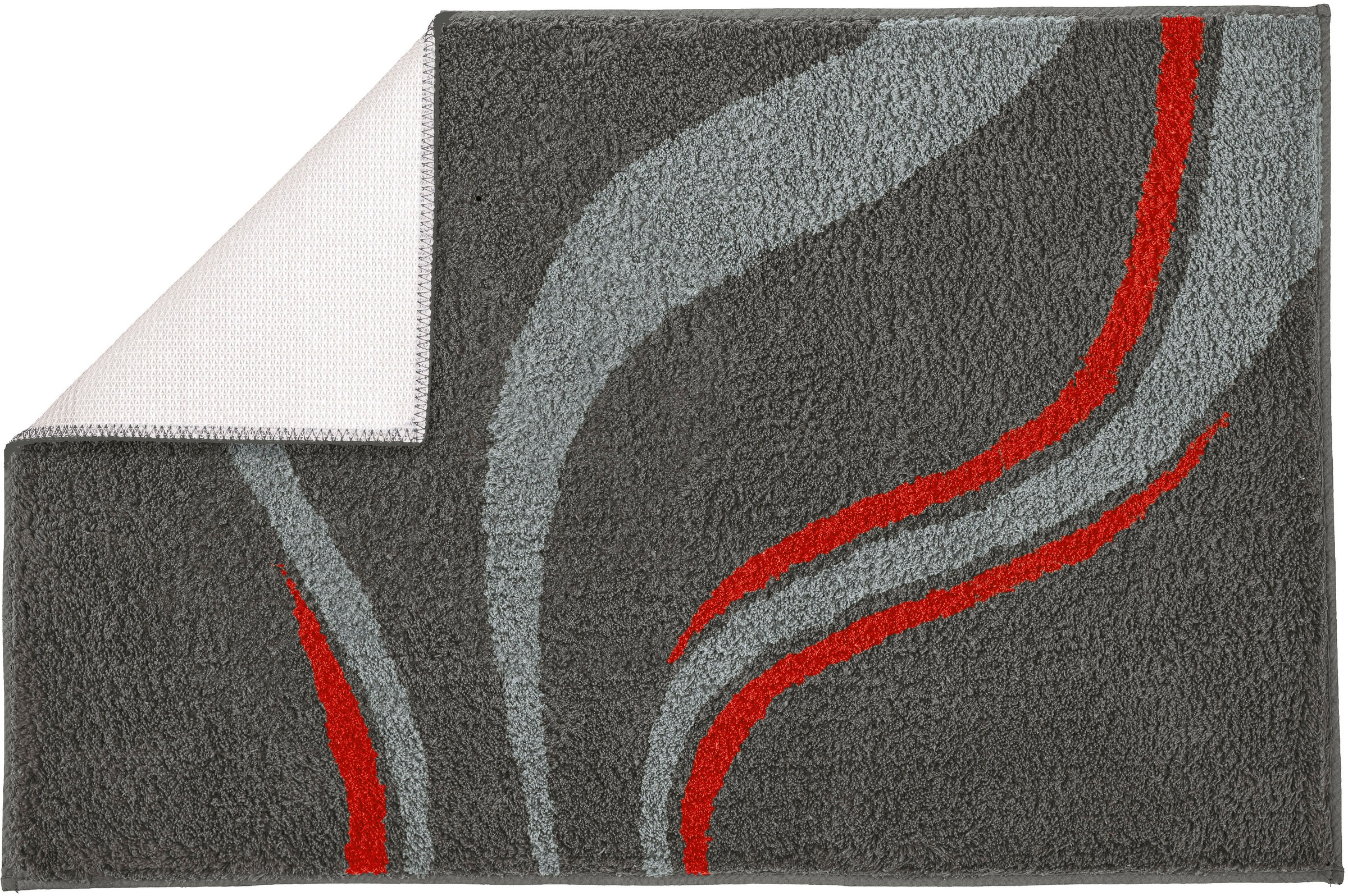 Thumbnail - Kleine Wolke Badematte ""Vento"" Höhe 20 mm rutschhemmend beschichtet fußbodenheizungsgeeignet Badteppich, modernes Well...