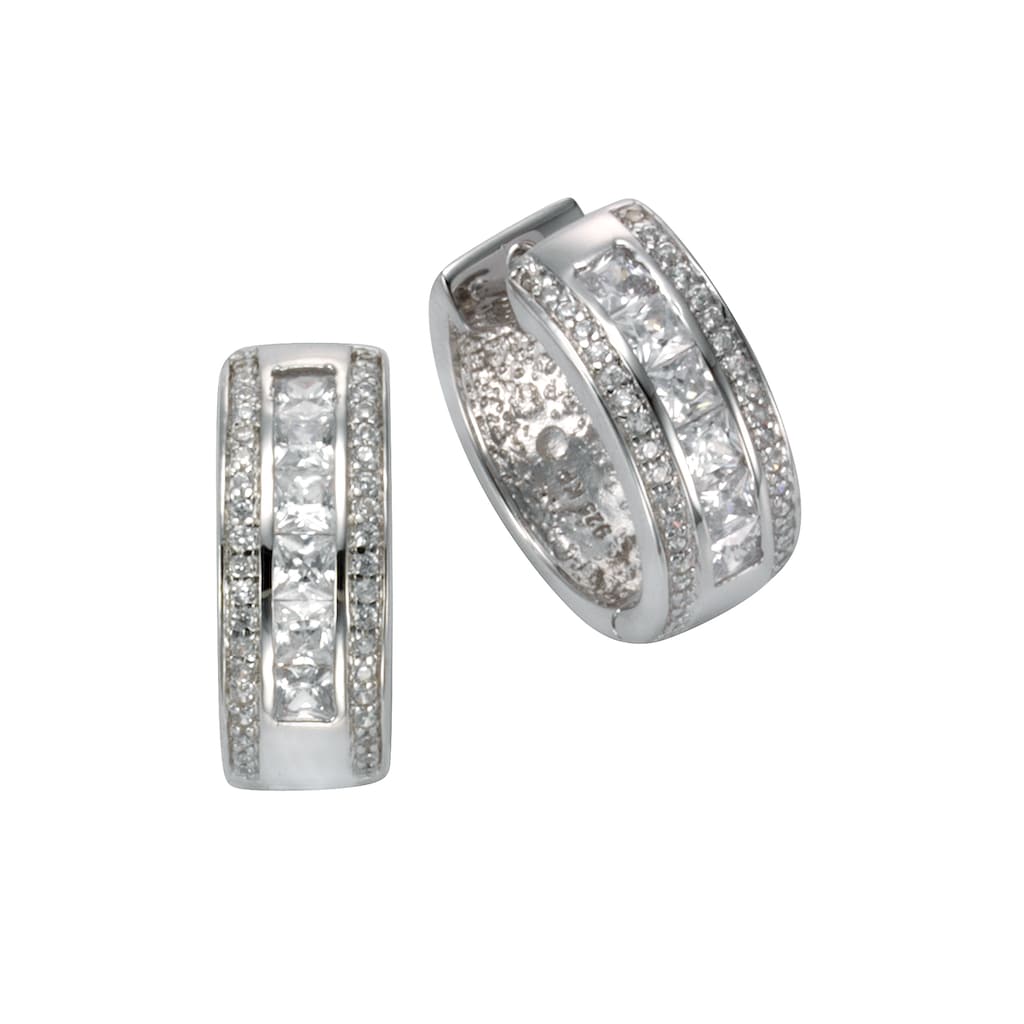 CELESTA Paar Creolen »925/- Sterling Silber Zirkonia«