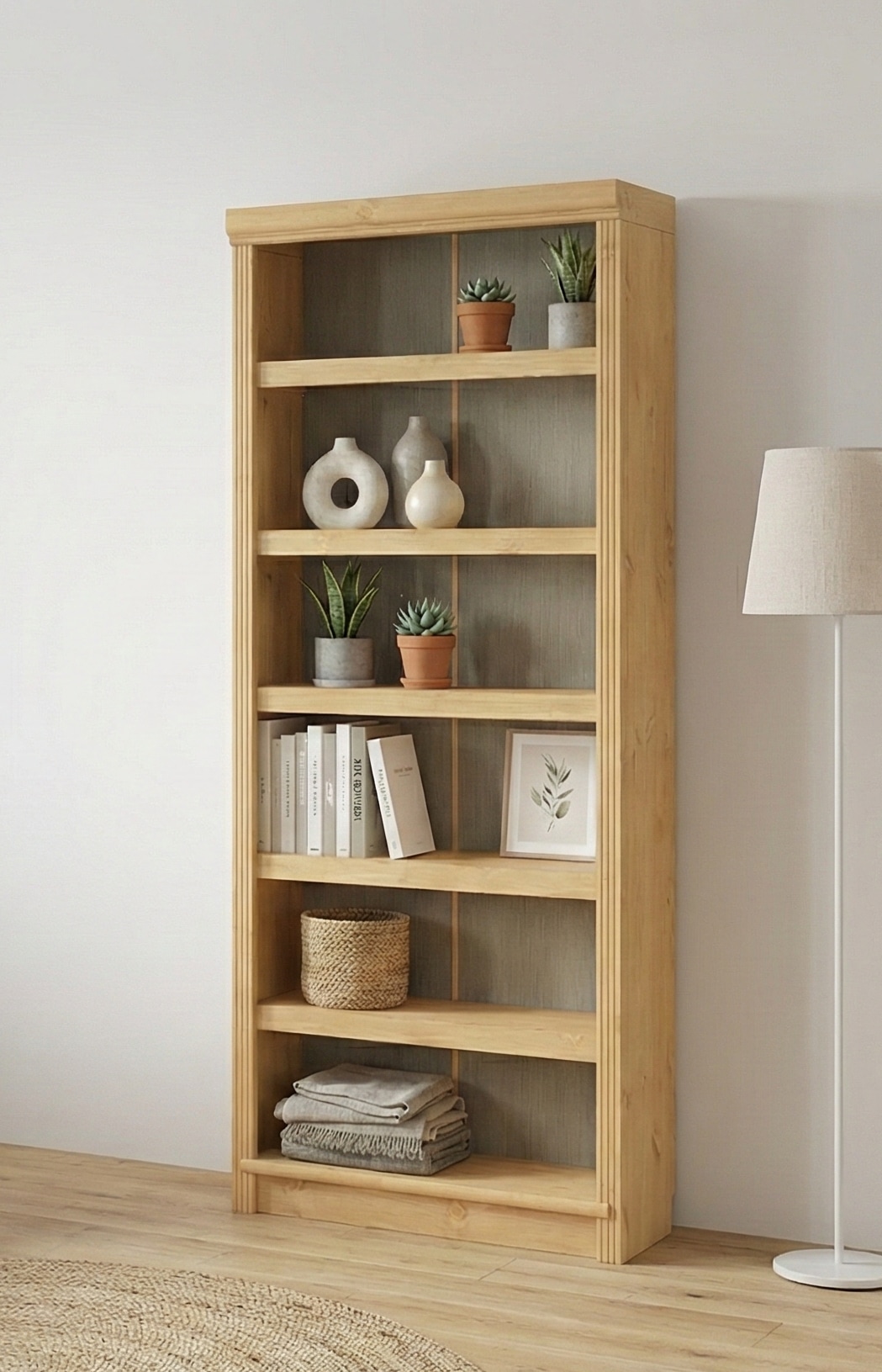 OTTO home Bücherregal "Soeren Regal B/T/H: 80/29/185 cm, 6 Fächer" aus massiver Kiefer, FSC-zertifiziert