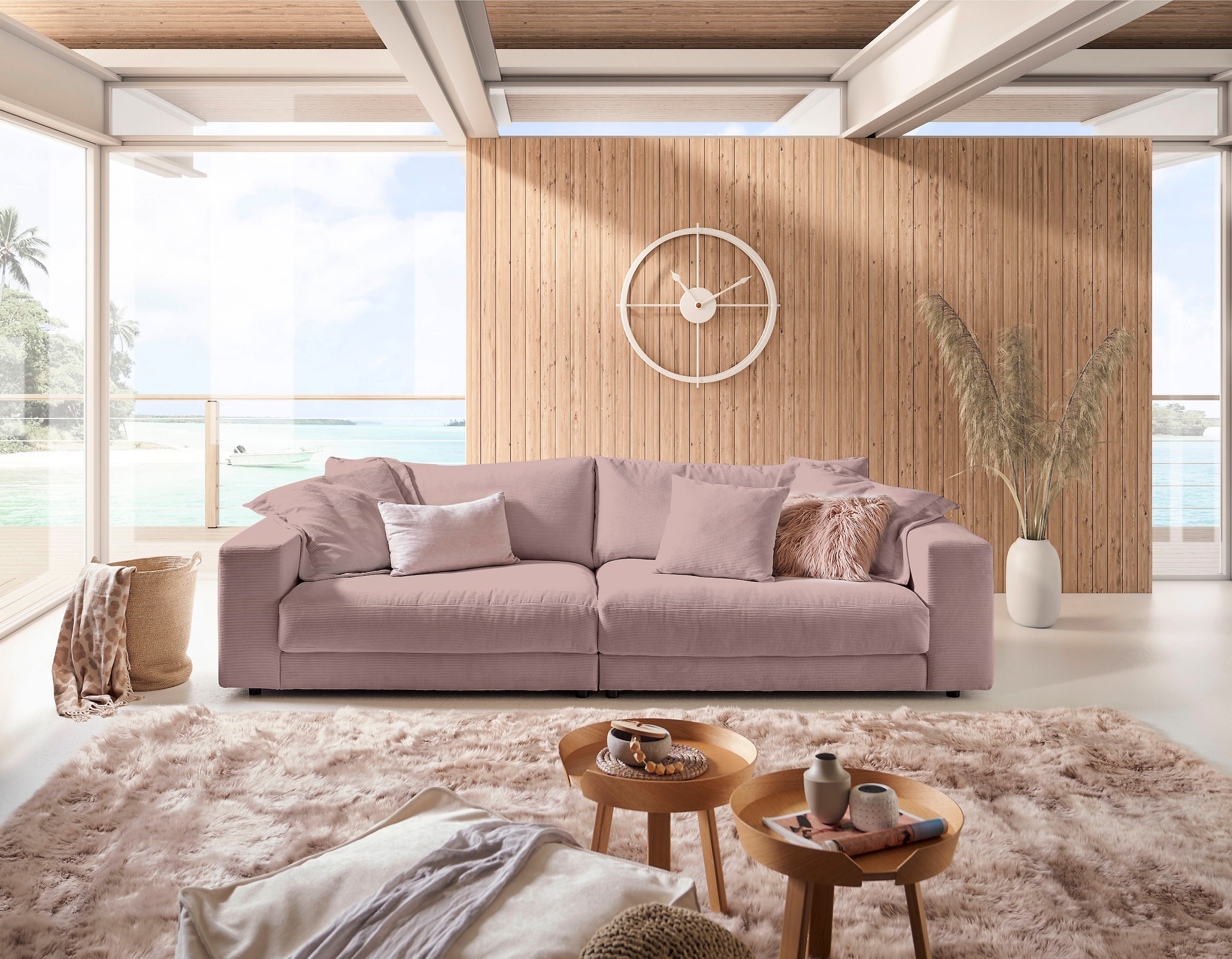 Places of Style Big-Sofa »Enisa, legere Polsterung B/T/H: 290/127/85 cm«, Zeitloses und stylisches Loungemöbel, in Fein- und Breitcord
