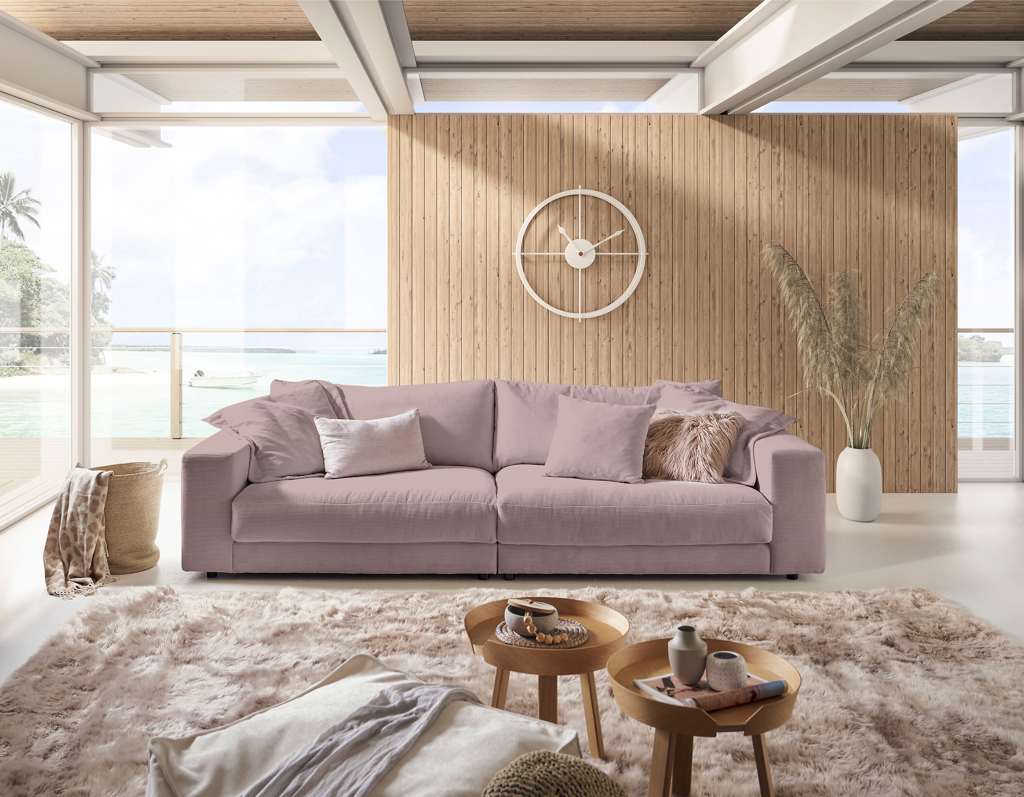 Home affaire Big-Sofa "Enisa, bequeme, legere Polsterung B/T/H: 290/127/85 cm, Mega Sofa" Zeitloses und stylisches Loungemöbel, in Fein- und Breitcord