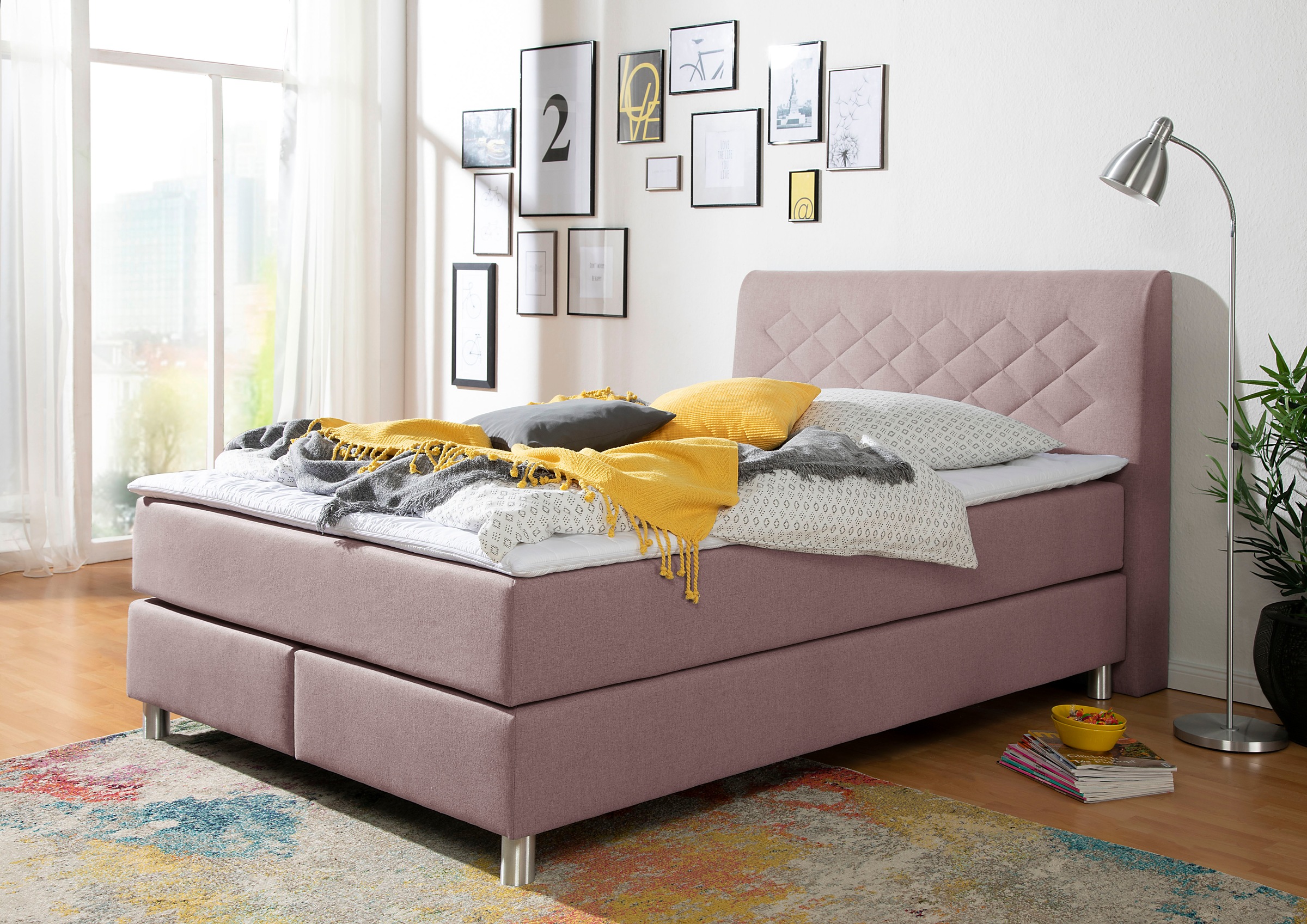 Home affaire Boxspringbett "Parla" incl. Topper, 4 Farben in 4 Breiten, 2 H günstig online kaufen