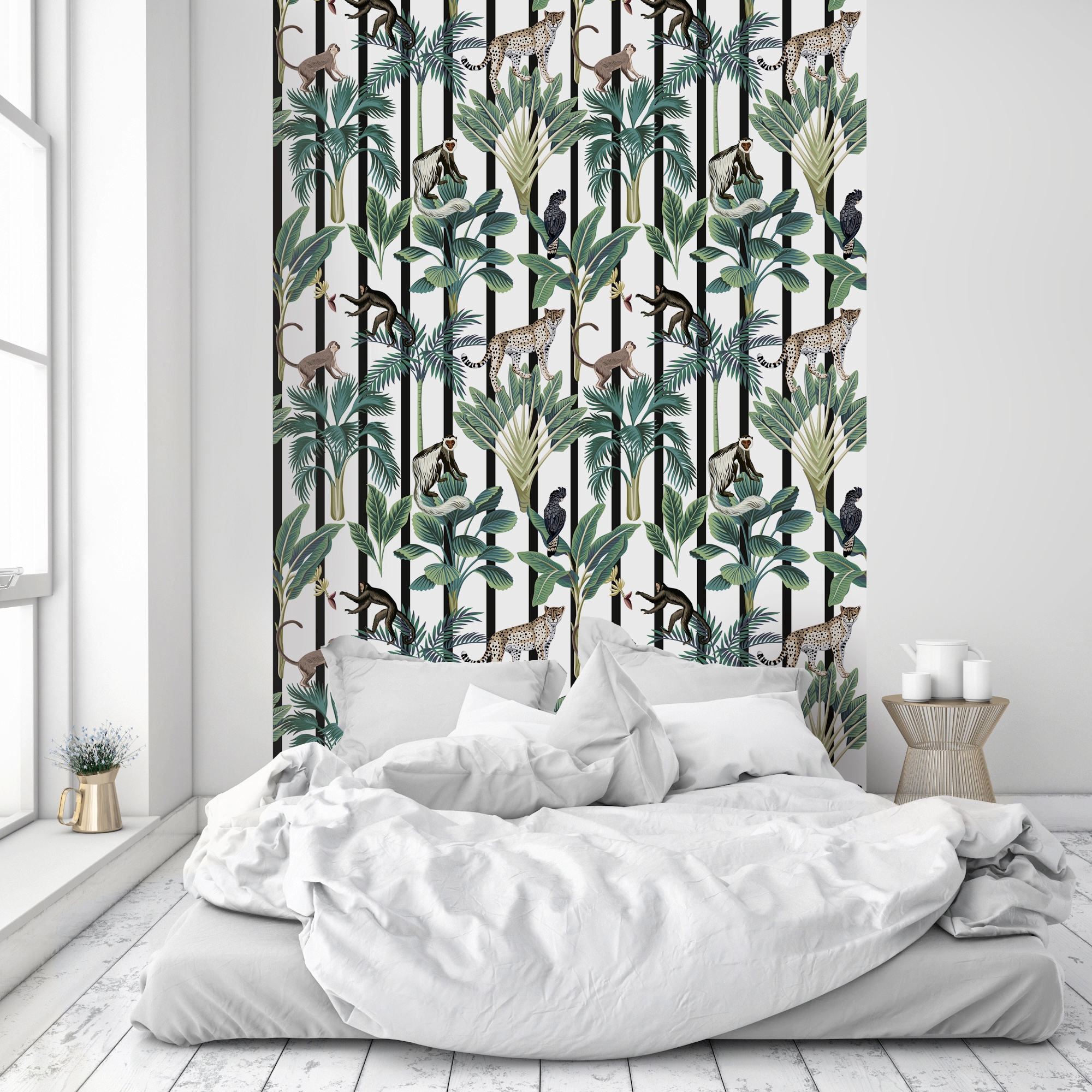 queence Vinyltapete »Dominique«, Streifen, 90x250cm, selbstklebend, kinderleichte Anbringung, Sticker