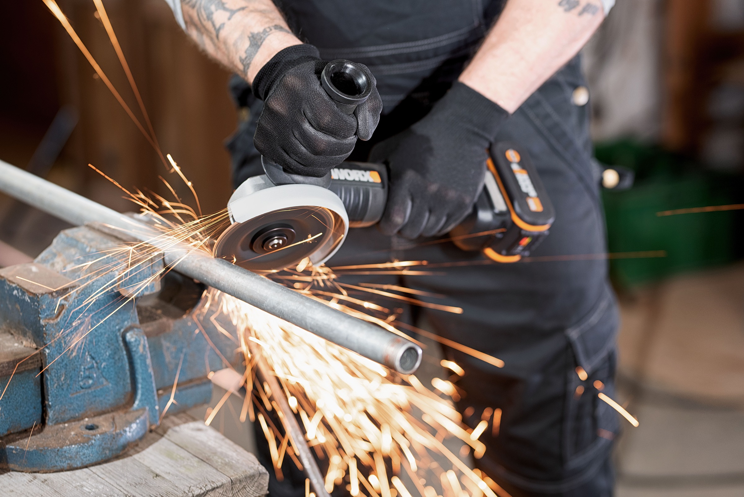 Worx Akku-Winkelschleifer »WX812.9 NITRO«, 125mm Schleifscheibe, 8500 U/min, Brushless-Motor, ohne Akku&Ladegerät