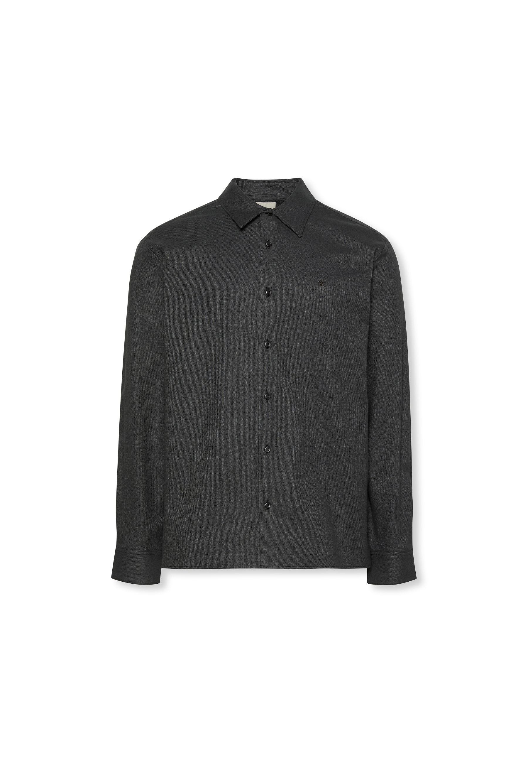 Calvin Klein Flanellhemd »LS MELANGE FLANNEL EASY SHIRT«, Mit Rundhalsausschnitt, regular fit