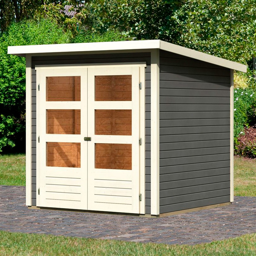 Karibu Gartenhaus "Stockach 2" anthrazit, naturbelassen oder terragrau günstig online kaufen