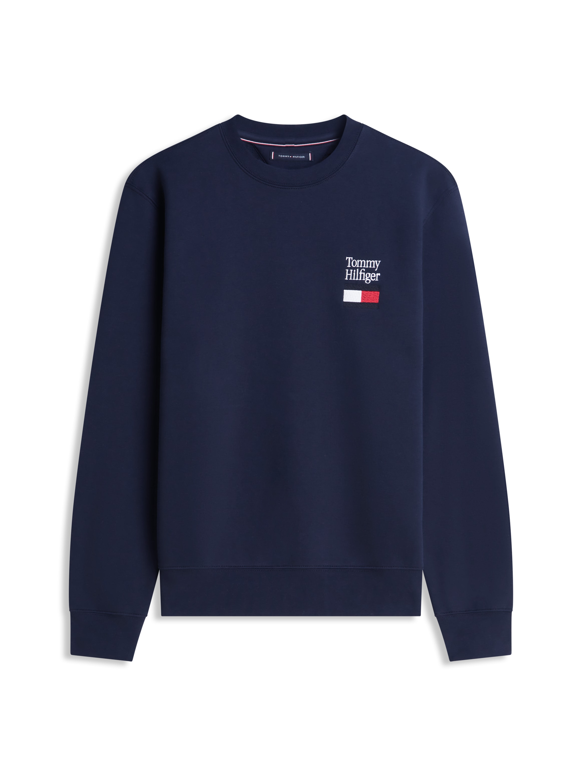 Tommy Hilfiger Sweatshirt »TOMMY EMBRO FLAG«, Regular fit mit Rundhalsausschnitt
