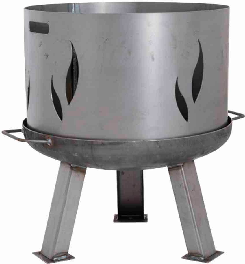 Siena Garden Funkenschutzgitter "Feuerschalenaufsatz für Feuerschale XXL Ø 100 cm" 1 Stk. tlg. Ø 96 cm, mit Flammendesign, Stahl silber/anthrazit