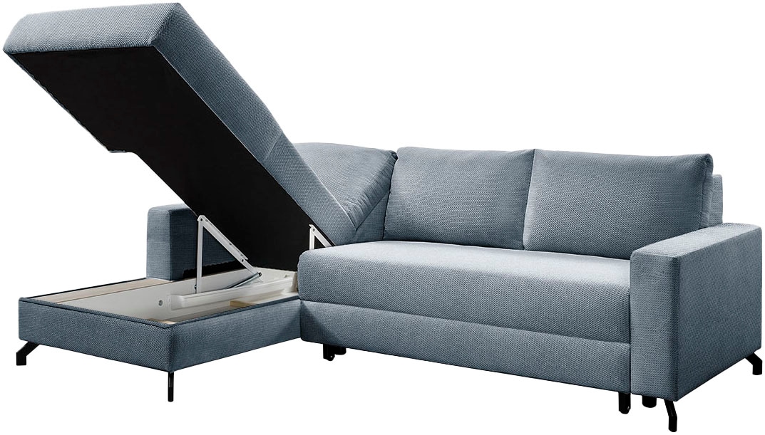 exxpo - sofa fashion Ecksofa »Quattro L-Form, B/T: 247/162 cm«, wahlweise mit Bettfunktion, Bettkasten