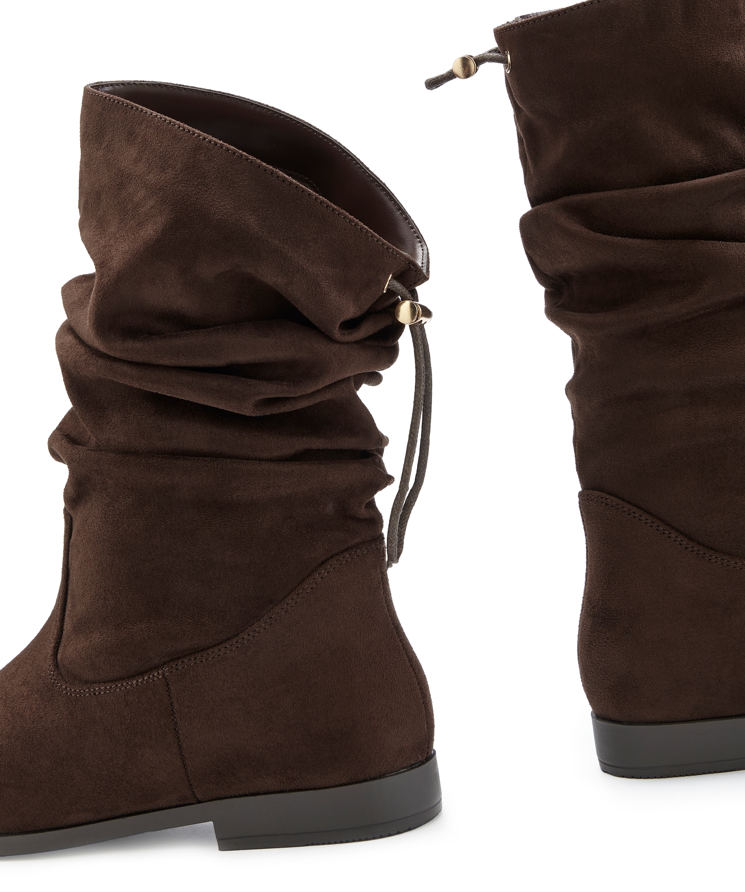 LASCANA Stiefel »Stiefelette,«  mit Gummi-Kordelzug, in zwei verschiedenen Längen tragbar VEGAN