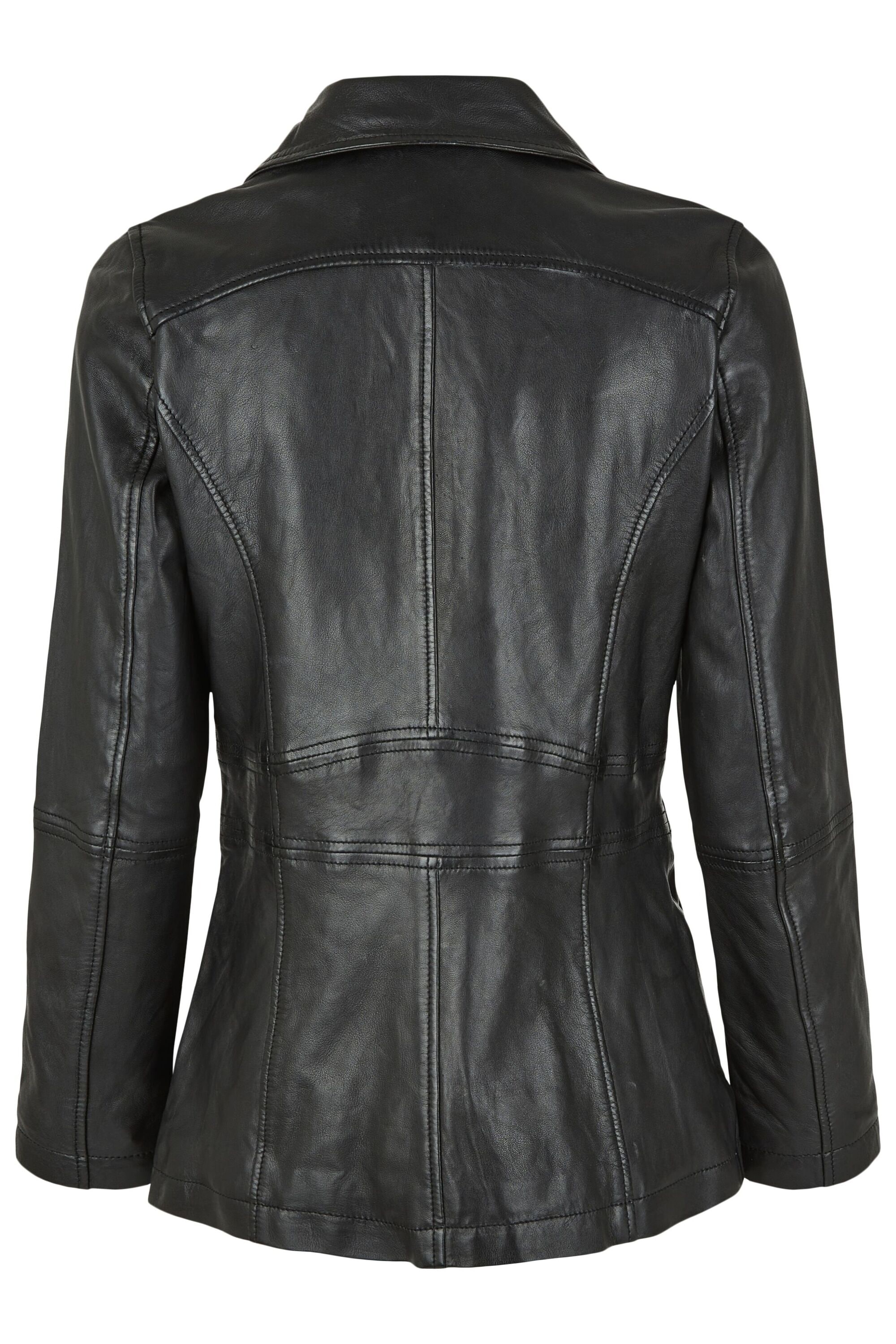 7eleven Lederjacke »SELILLE« ohne Kapuze mit Uni-Design
