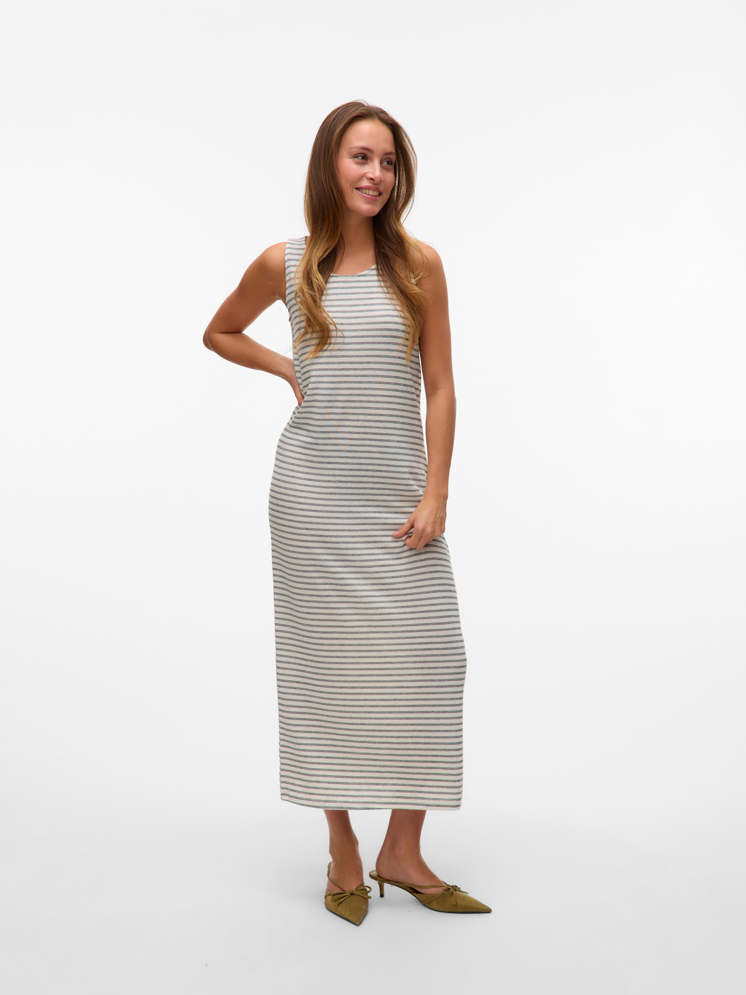 Vero Moda Midikleid "VMGINA SL 7/8 DRESS JRS NOOS", Sommerkleid günstig online kaufen