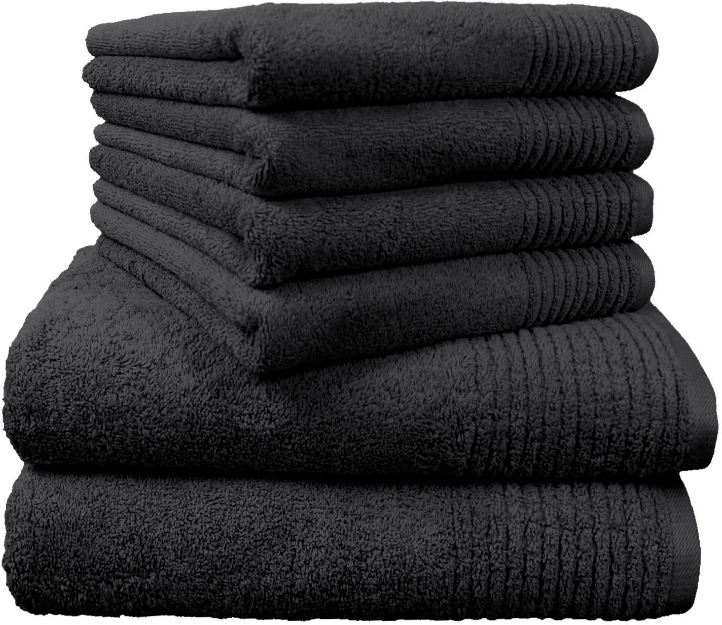 Dyckhoff Handtuch Set "Brillant" Set 6 Stk. Walkfrottee mit Streifenbordüre günstig online kaufen