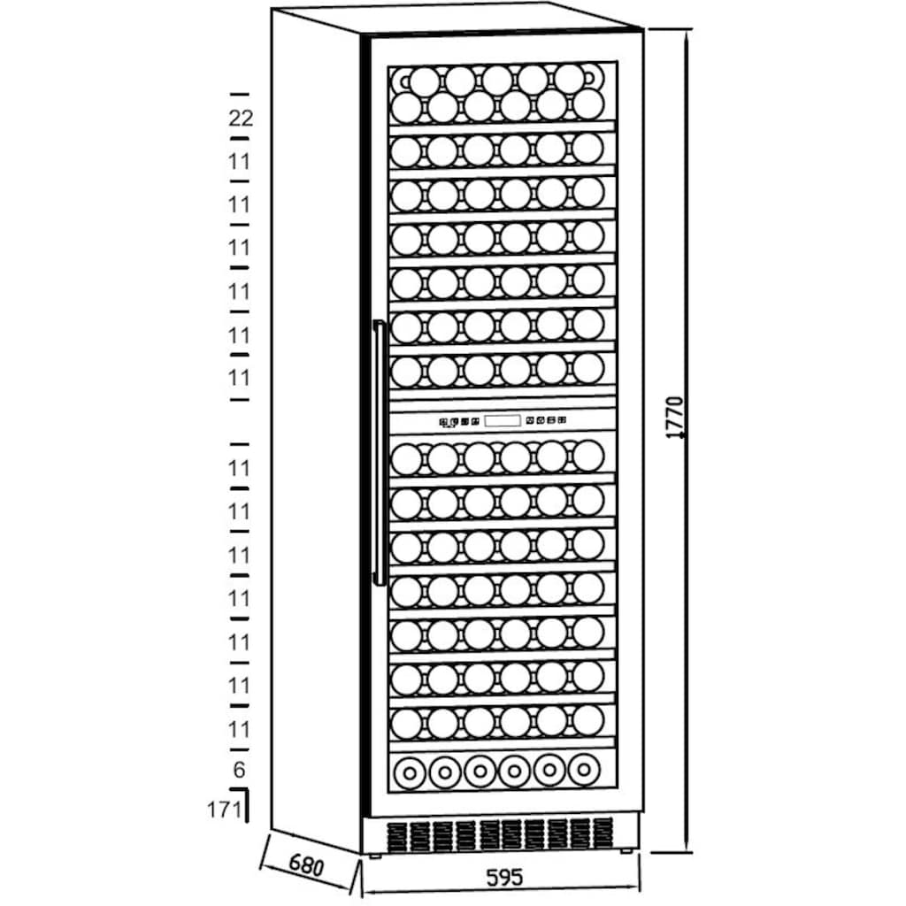 Hanseatic Weinkühlschrank »HWC171GCIA«, für 171 Standardflaschen á 075l