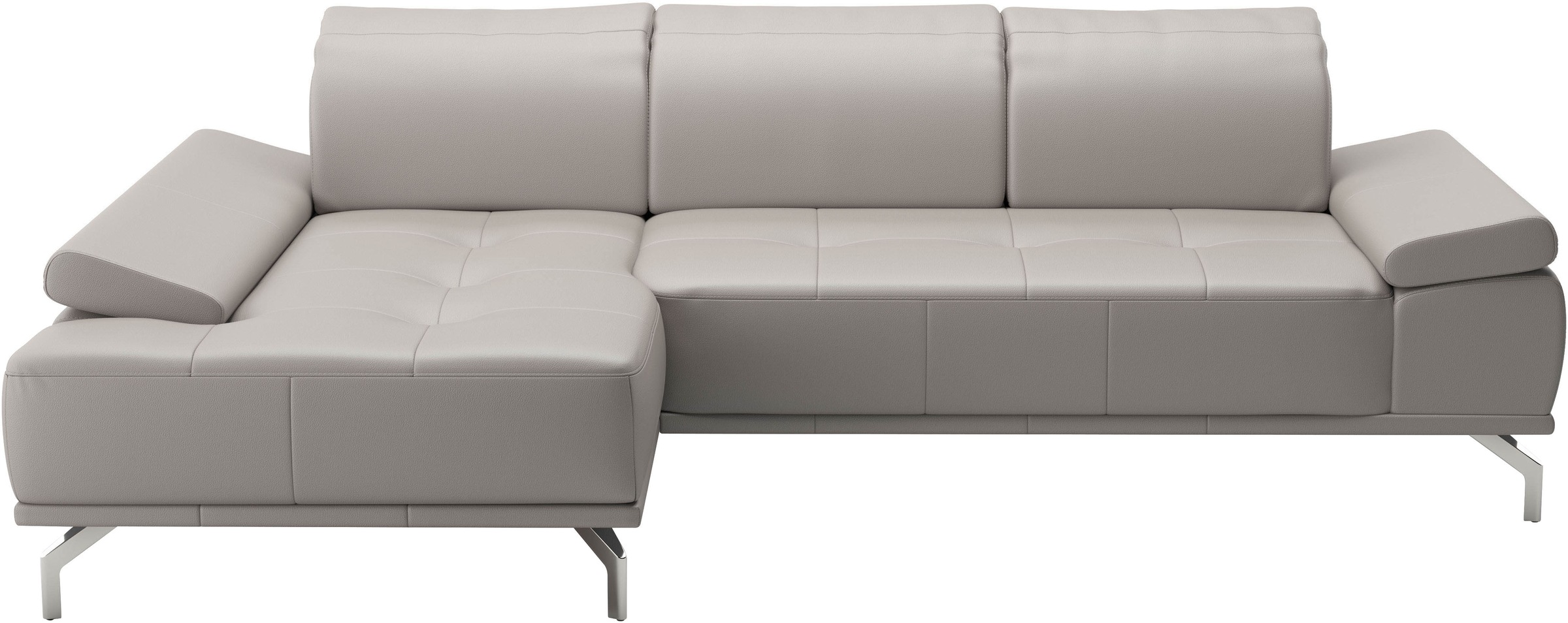 Ecksofa HOME AFFAIRE "Caluna", grau (light grau), B:280cm H:81cm T:174cm, Sofas, Ecksofa, Inkl.Sitztiefenverstellung, wahlweise mit Kopf- und Armteilverstellung 7