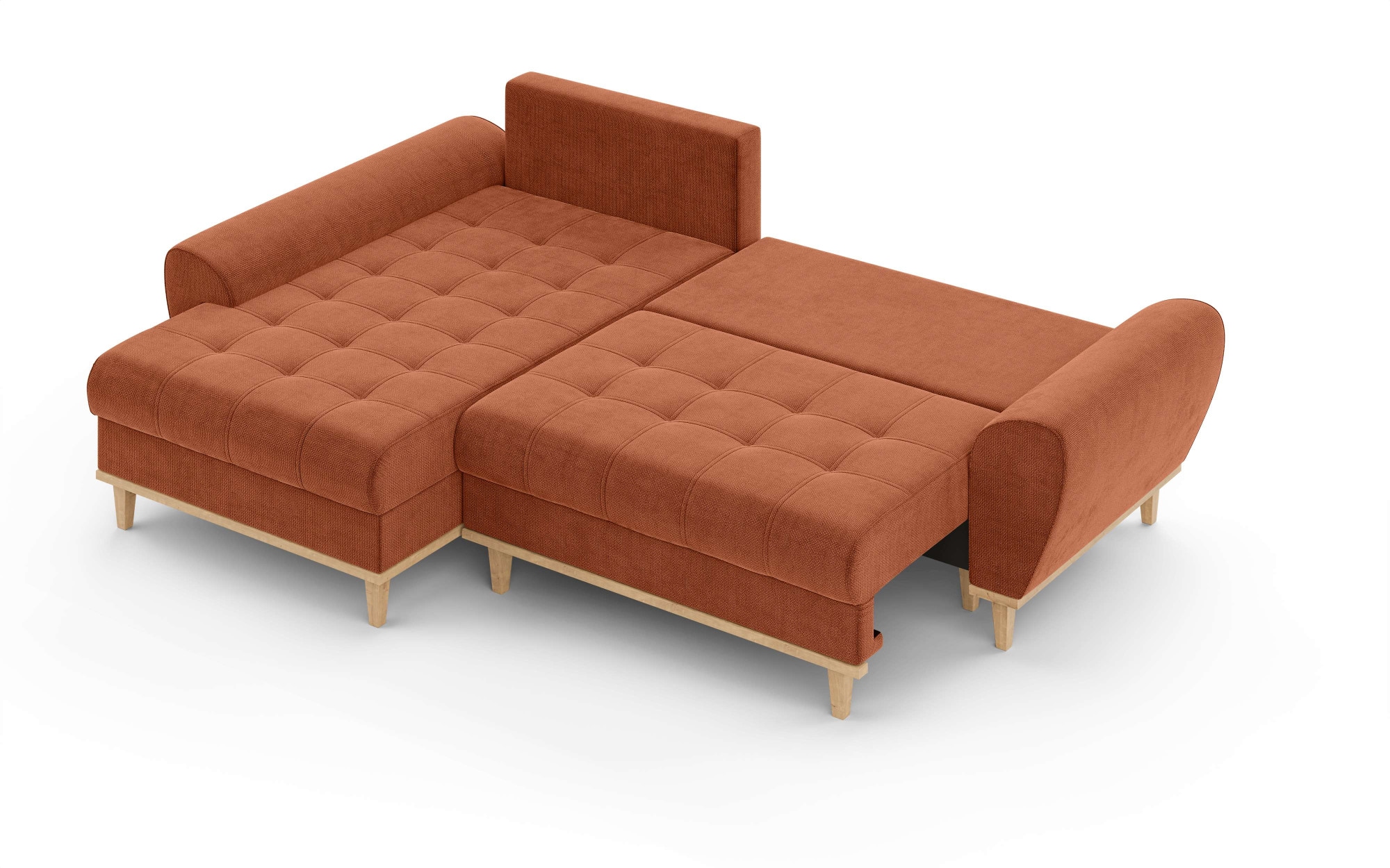 Home affaire Ecksofa »Ahrdorf mit Bettfunktion und Bettkasten, Maße: B/H/T 268/86/175 cm«, L-Form mit 3 Rückenkissen und moderne gerundete Armlehnen
