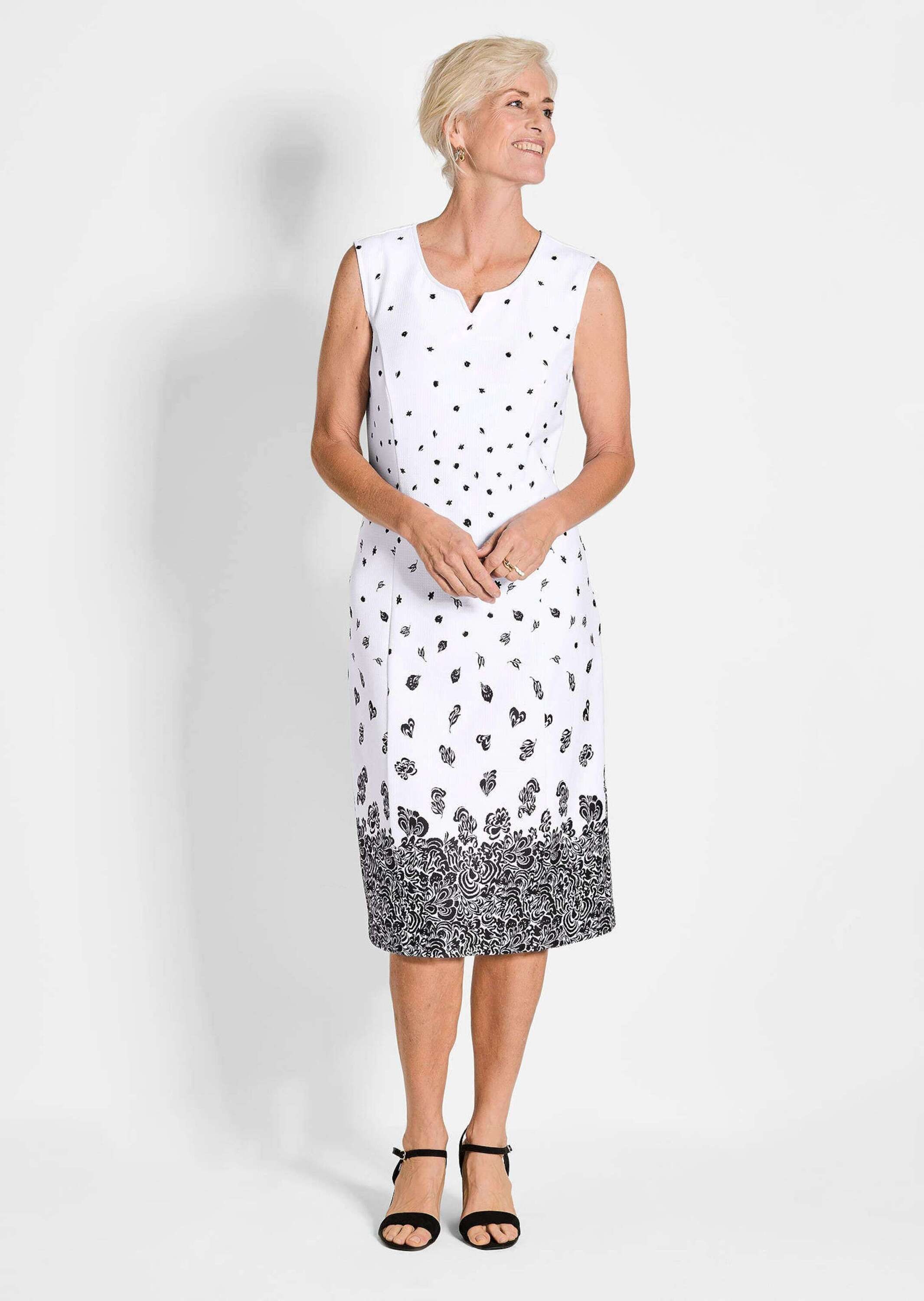 GOLDNER Abendkleid »Etuikleid mit Blumenprint, Jerseyqualität«