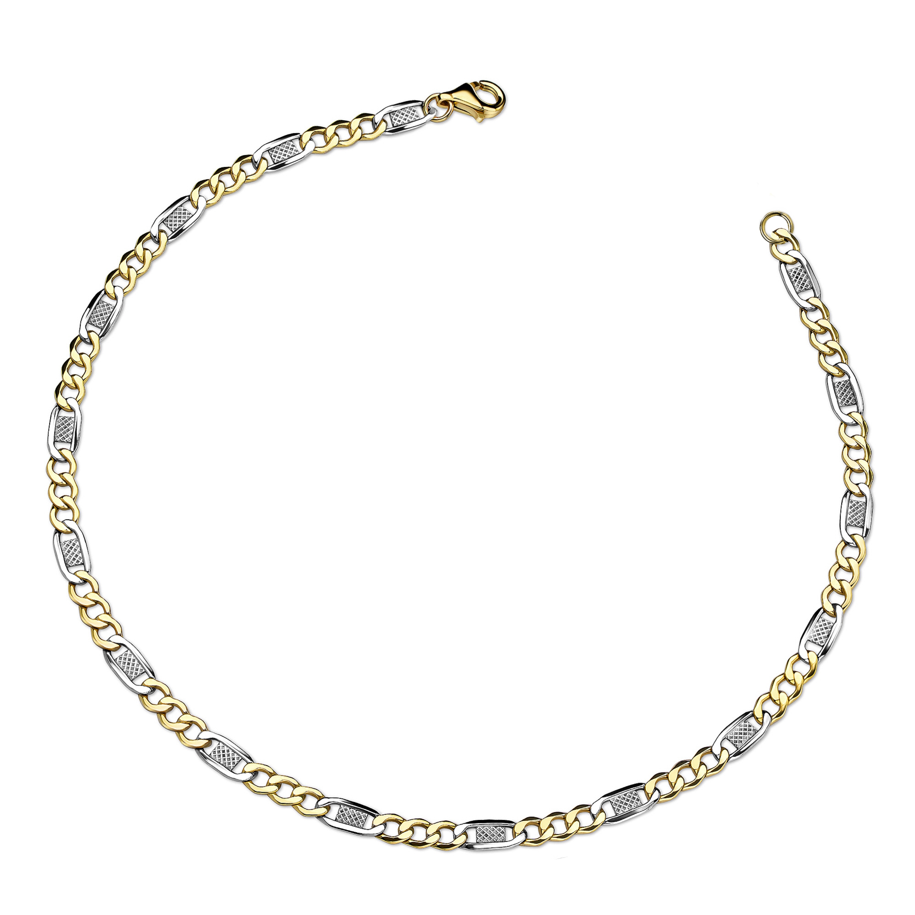 FIRETTI Damen Armband "Schmuck Geschenk Gold 333 Armschmuck Armkette 2-farbig bicolor", 23, Gelbgold 333gelbgoldfarben, weißgoldfarben, Gelbgold 333,