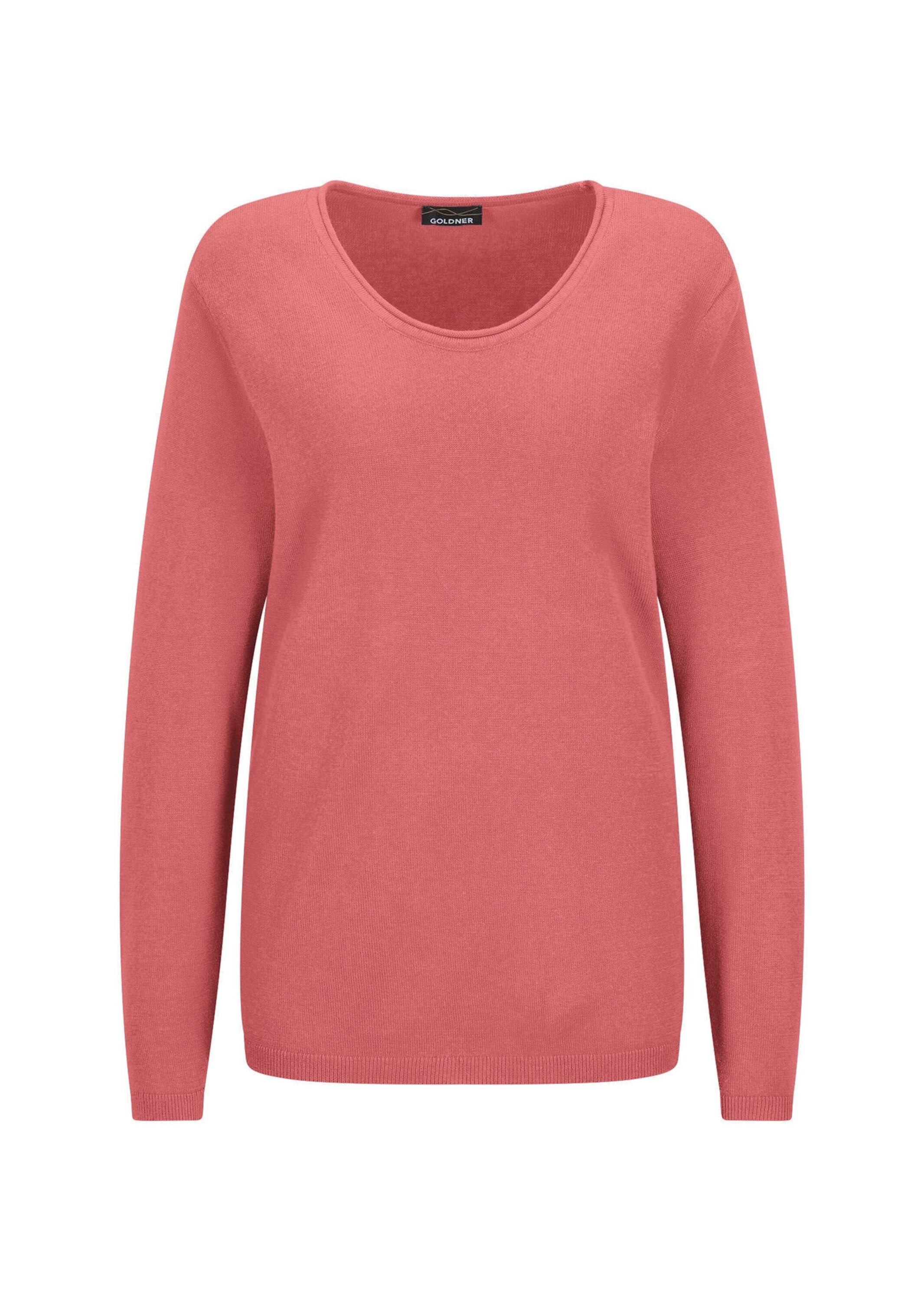 GOLDNER Rundhalspullover "Kurzgröße Edler Feinstrickpullover, V-Ausschnitt" günstig online kaufen