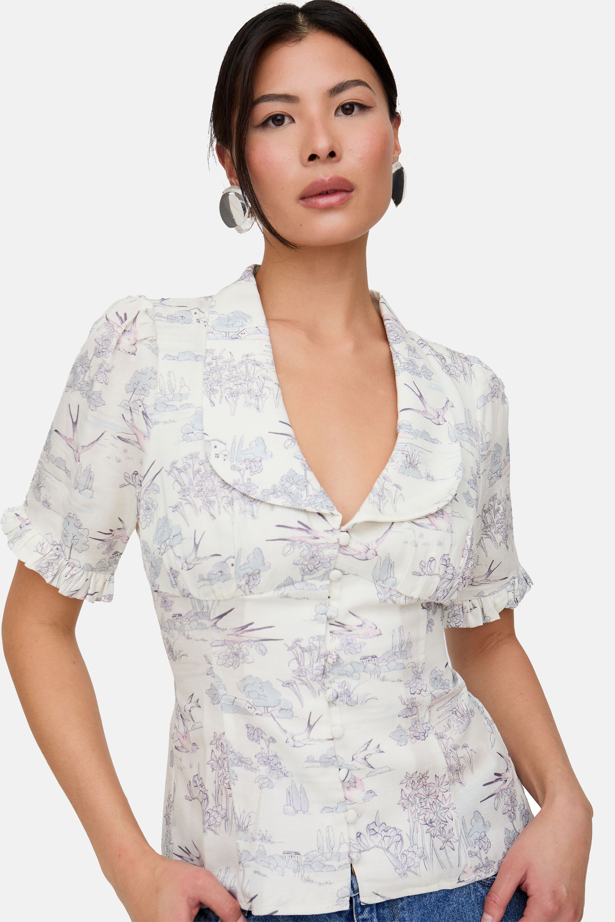 Lily and Lionel Hemdbluse »Rachel Vintage Inspired Short Sleeve Shirt Damen«