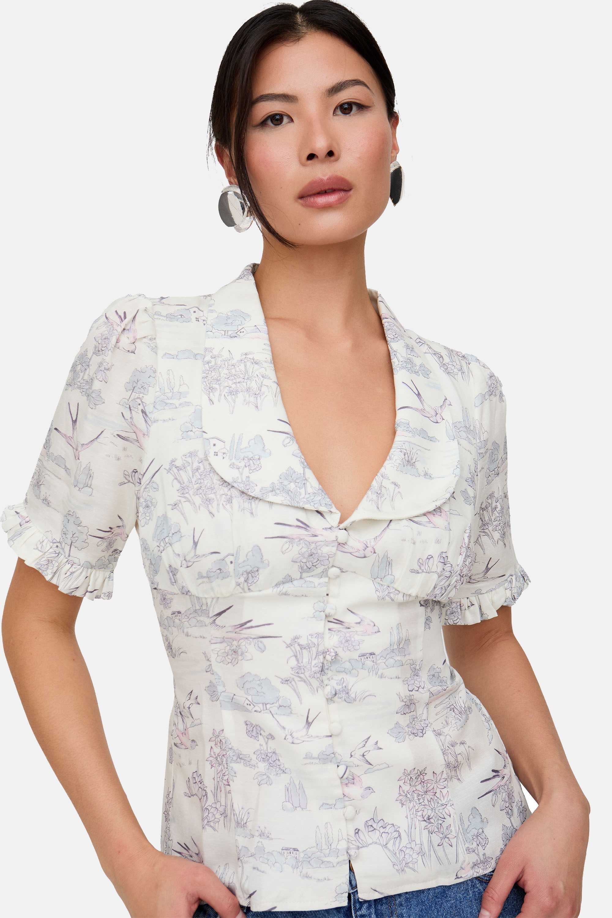 Lily and Lionel Hemdbluse "Rachel Vintage Inspired Short Sleeve Shirt Damen günstig online kaufen