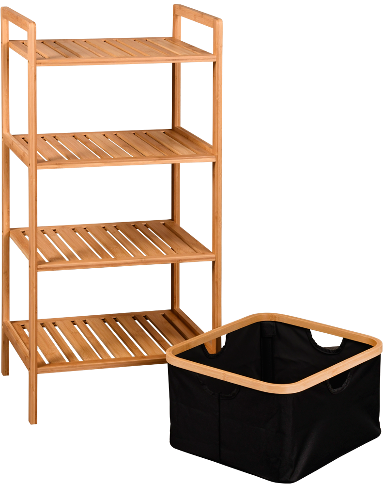 KESPER Ablageregal "Regal mit Korb, Bambus, FSC" 1 Stk. tlg. günstig online kaufen