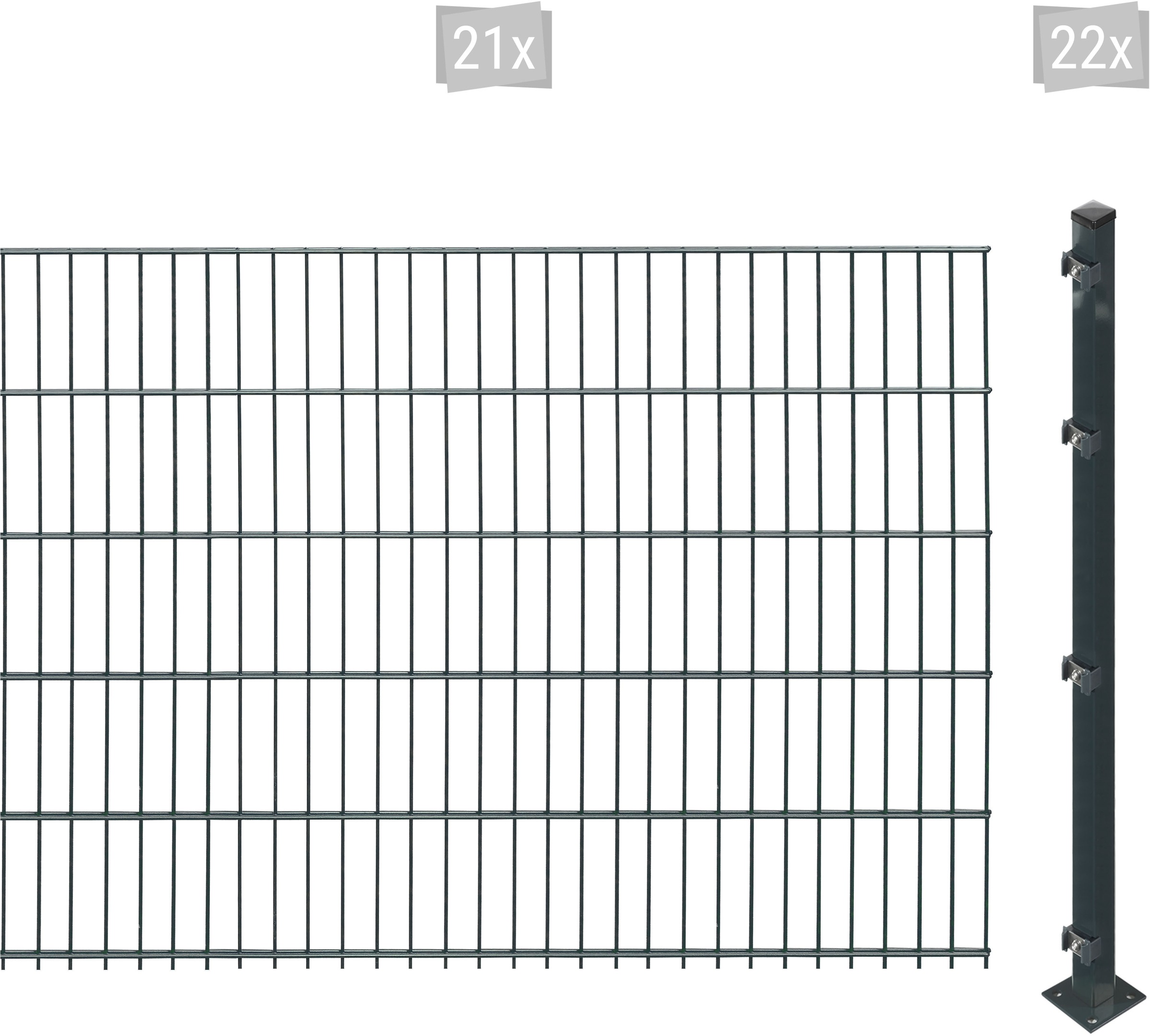 Arvotec Doppelstabmattenzaun »ESSENTIAL 103 zum Aufschrauben«, Zaunhöhe 103 cm, Zaunlänge 2 - 60 m